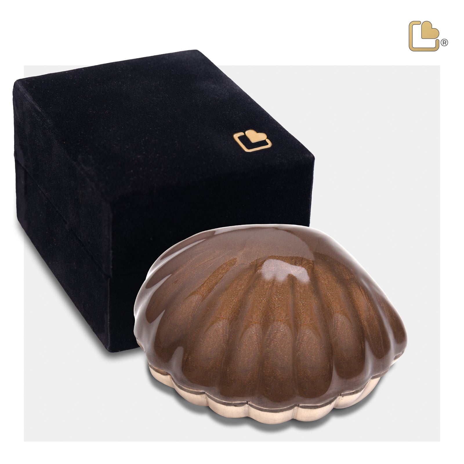 K640 Shell Keepsake Urn Pearl Bronze & Bru Gold