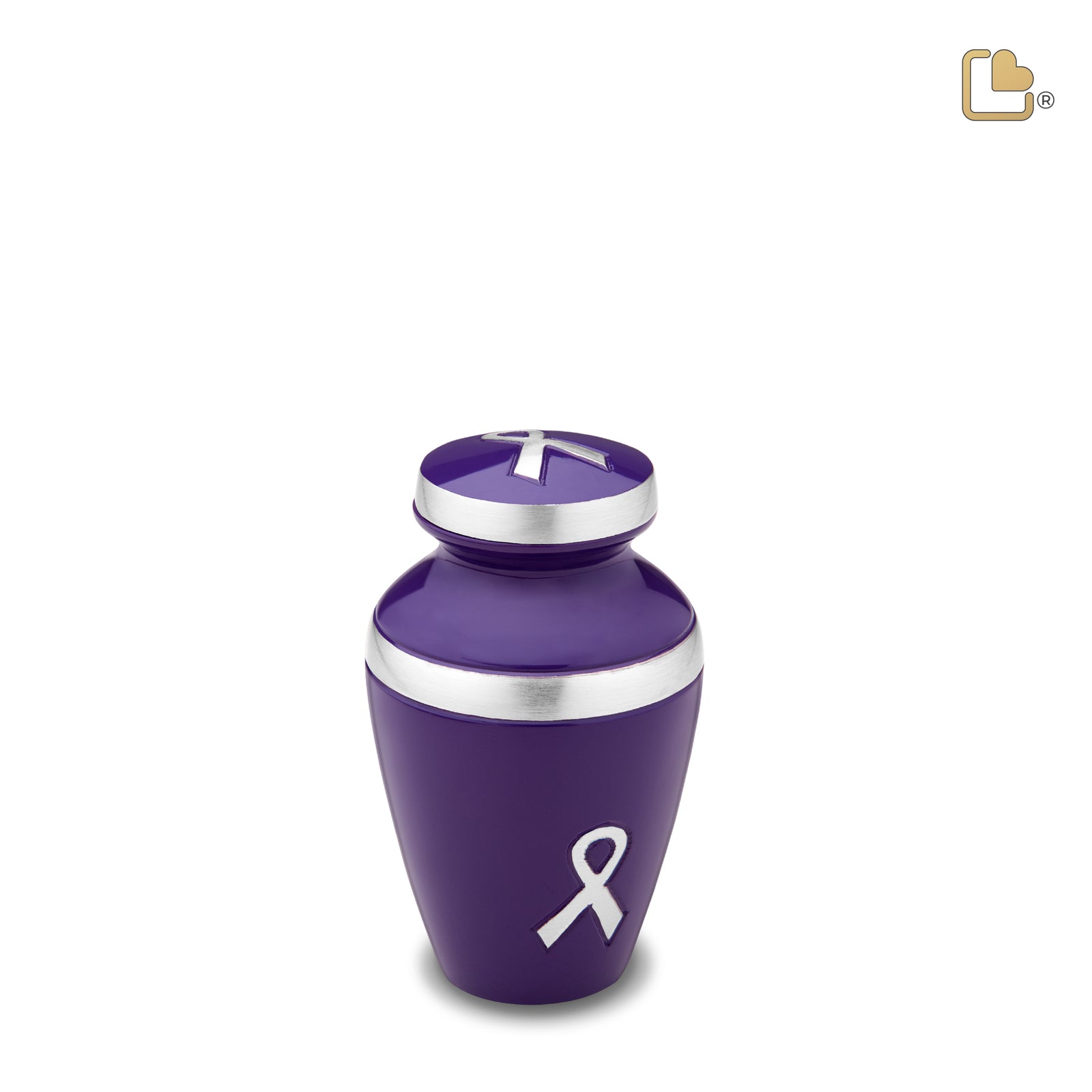 K901 Awareness Keepsake Urn Purple & Bru Pewter