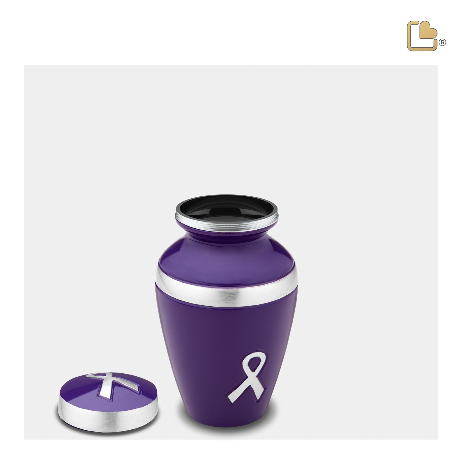 K901 Awareness Keepsake Urn Purple & Bru Pewter