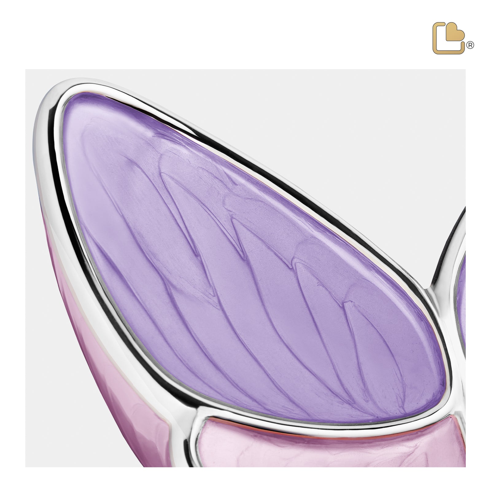 M1040 Wings of Hope Medium Urn Pearl Lavender & Pol Silver