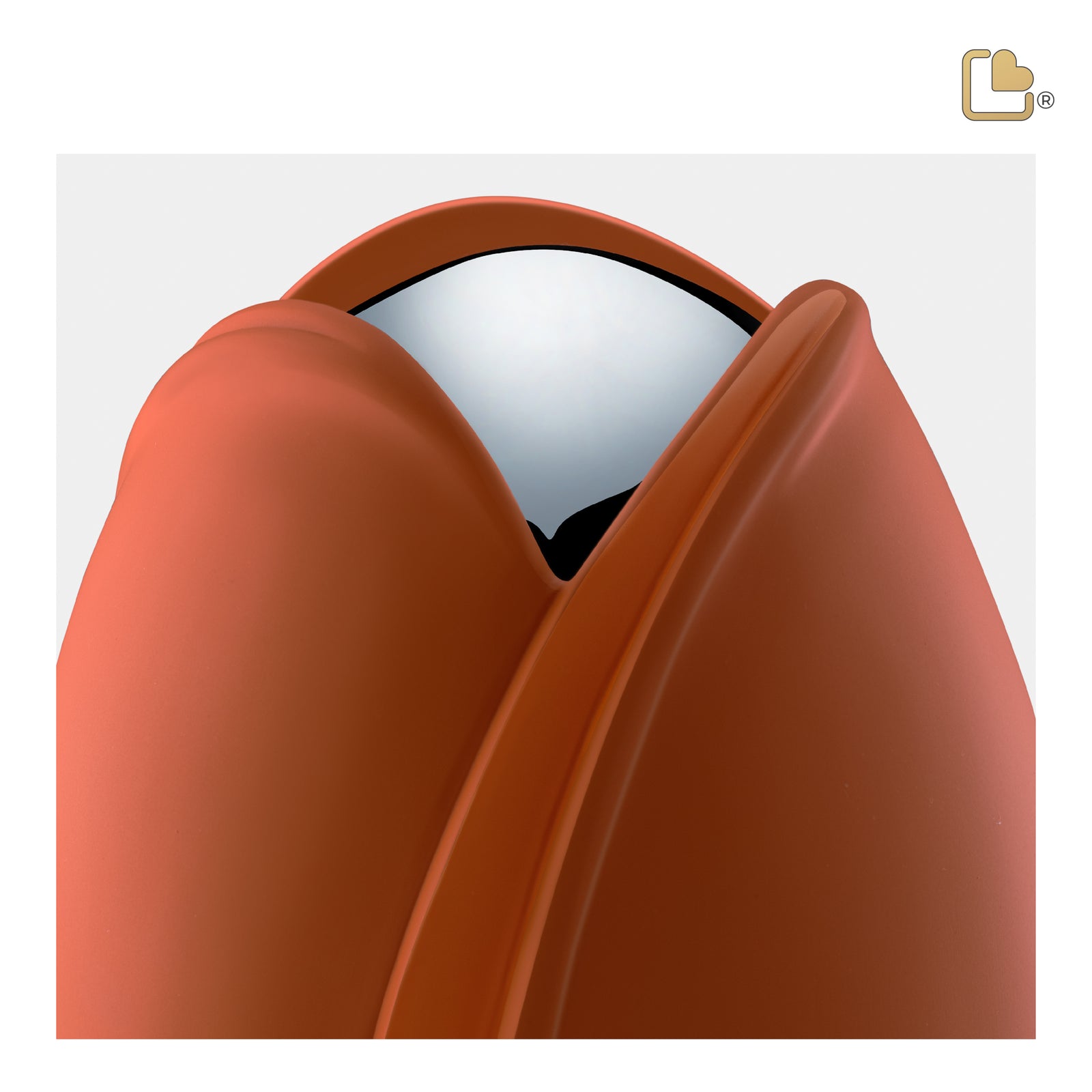 M1051 Tulip Medium Urn Orange & Pol Silver