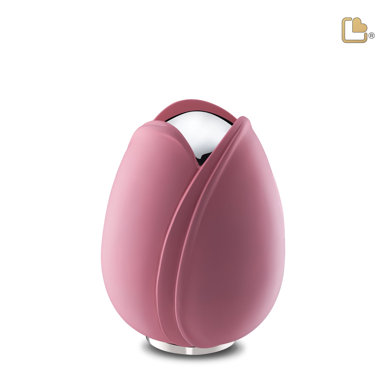 M1053 Tulip Medium Urn Pink & Pol Silver