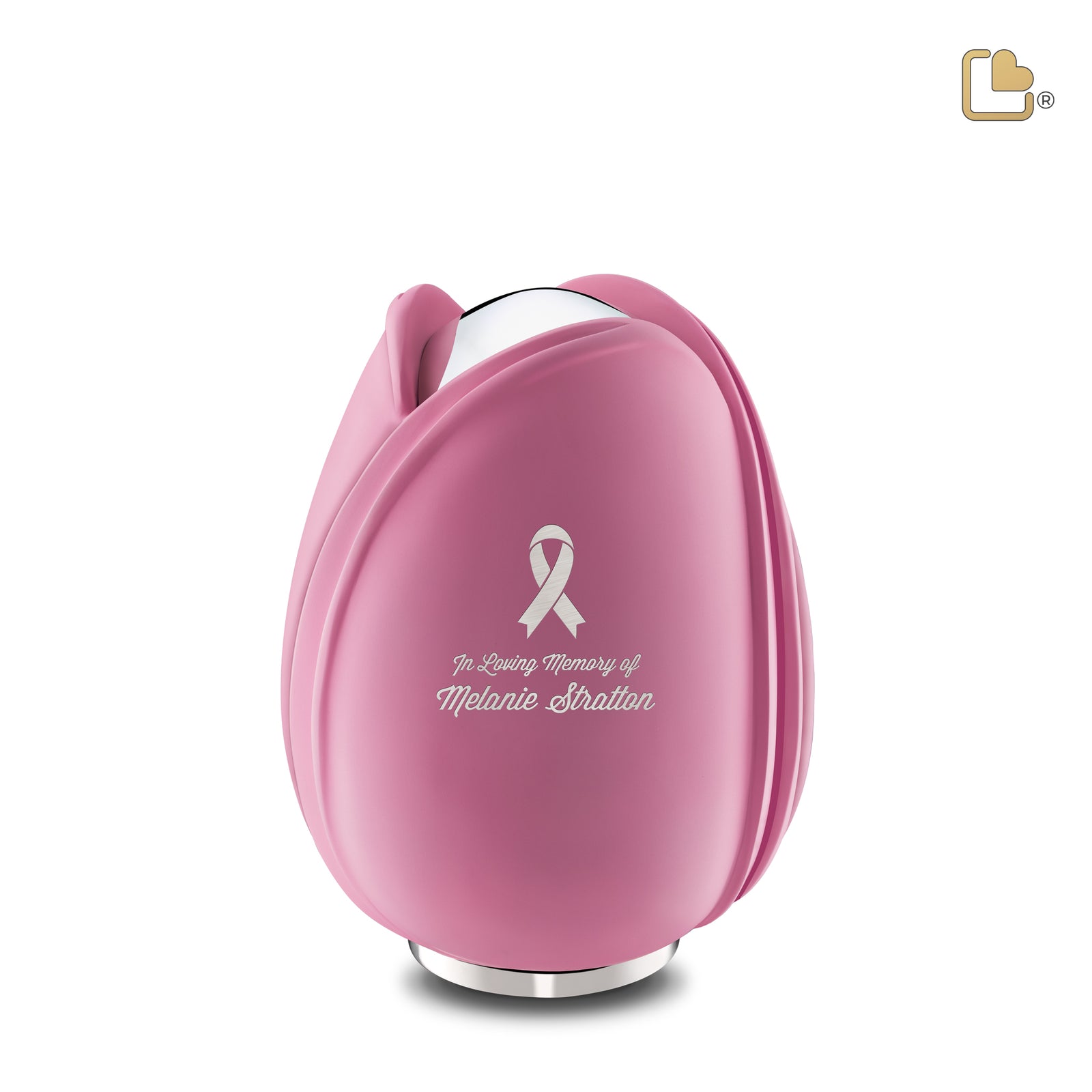 M1053 Tulip Medium Urn Pink & Pol Silver