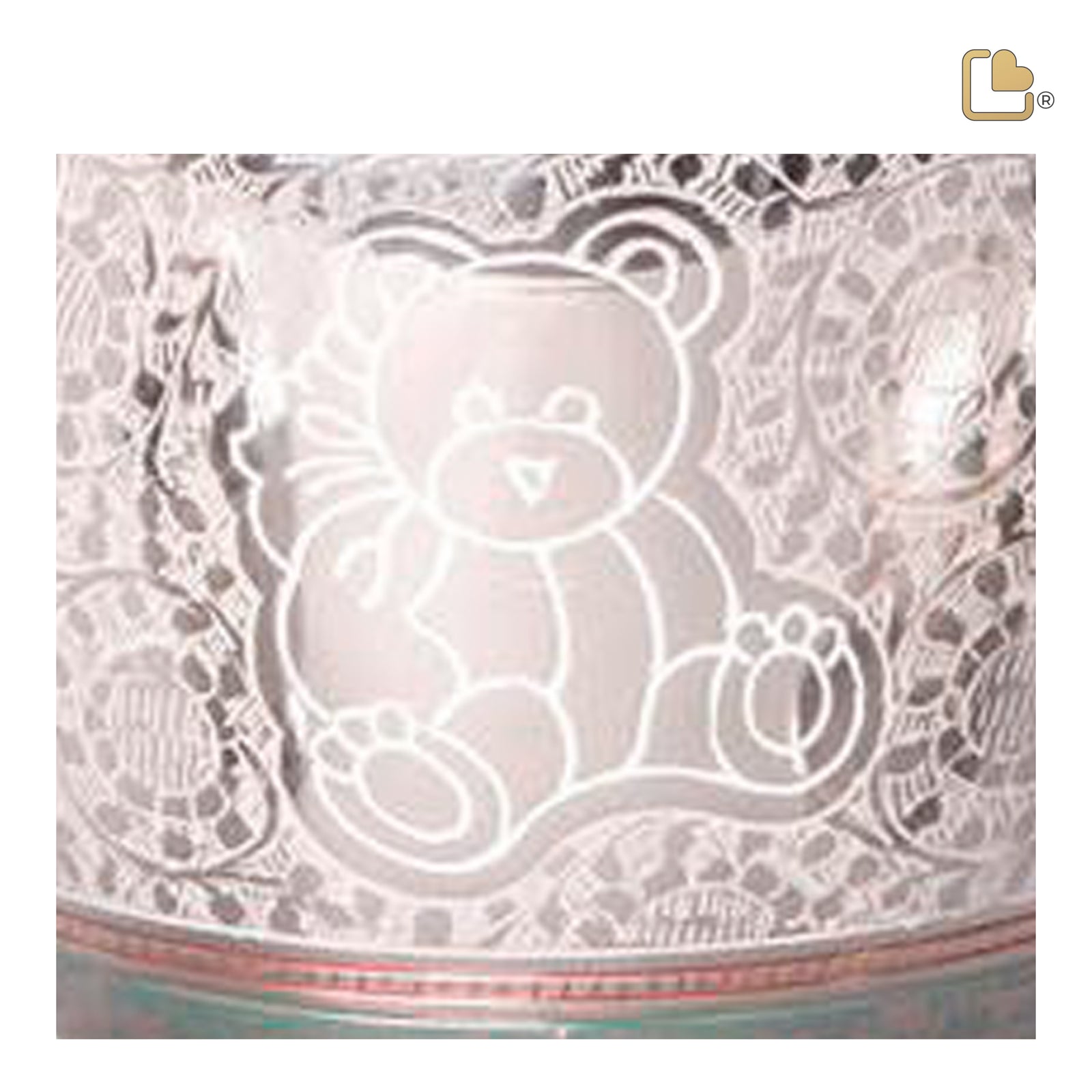 M234 TeddyBear Child Urn Pink & Pol Silver