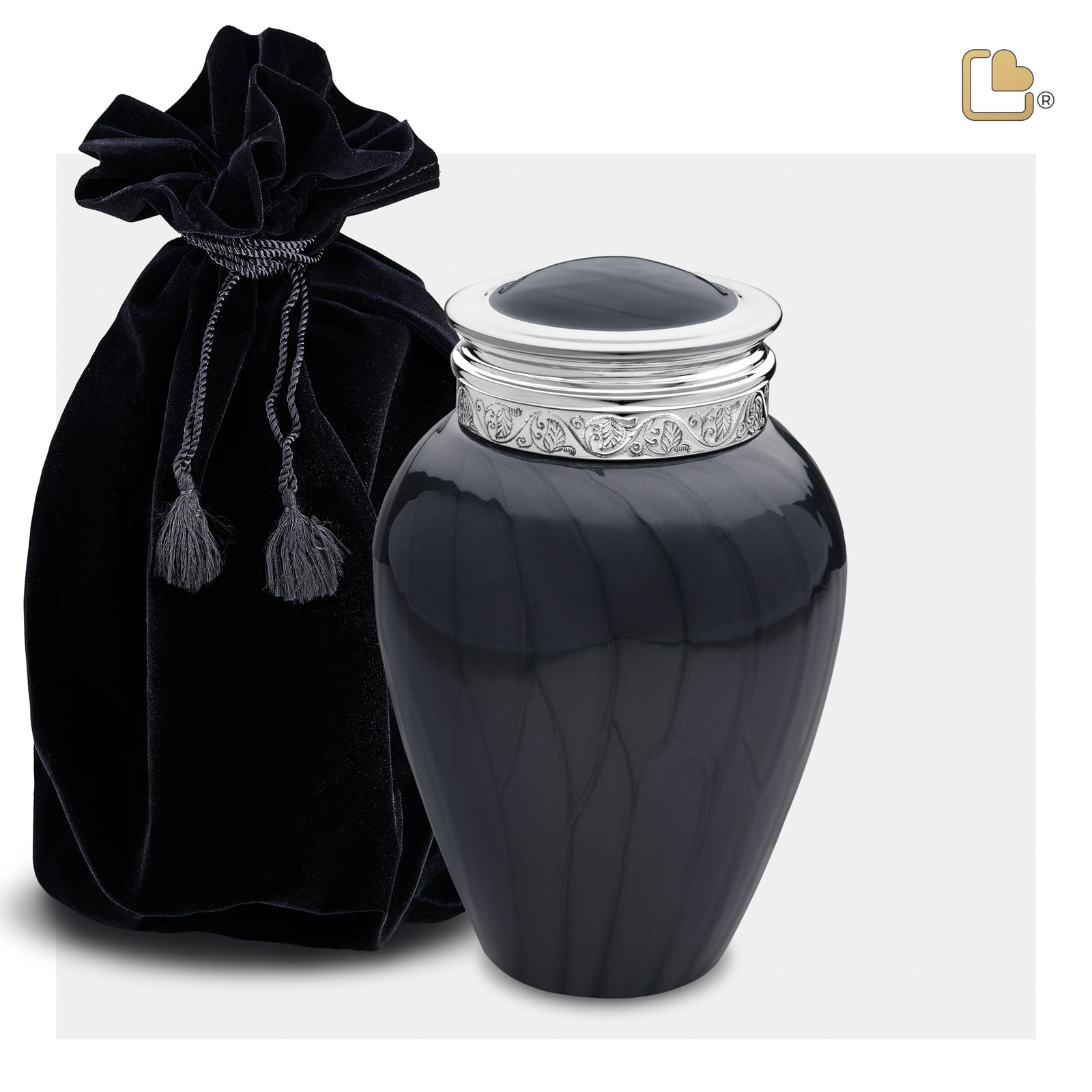 M292 Blessing Medium Urn Pearl Midnight & Pol Silver
