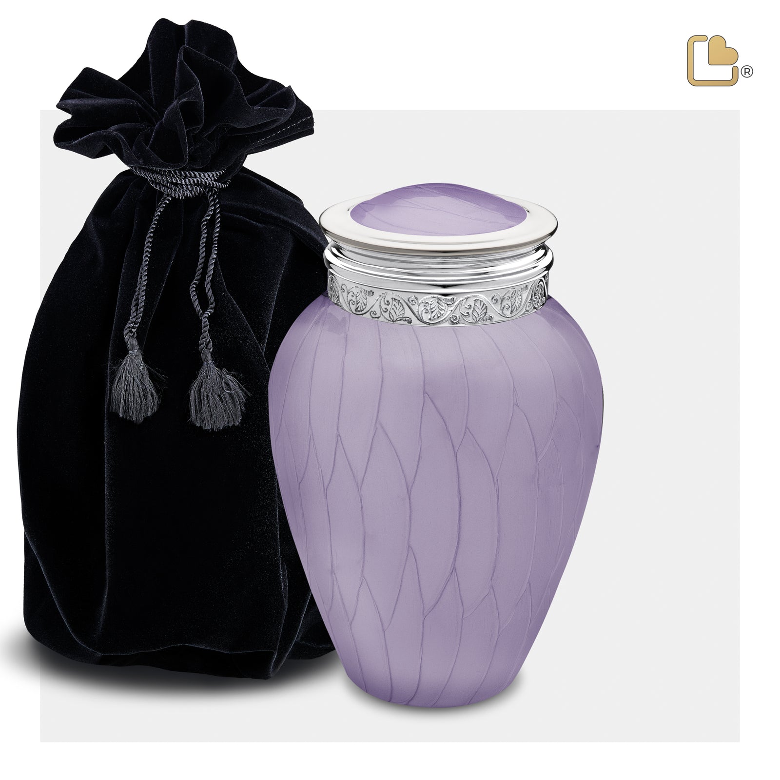 M298 Blessing Medium Urn Pearl Lavender & Pol Silver