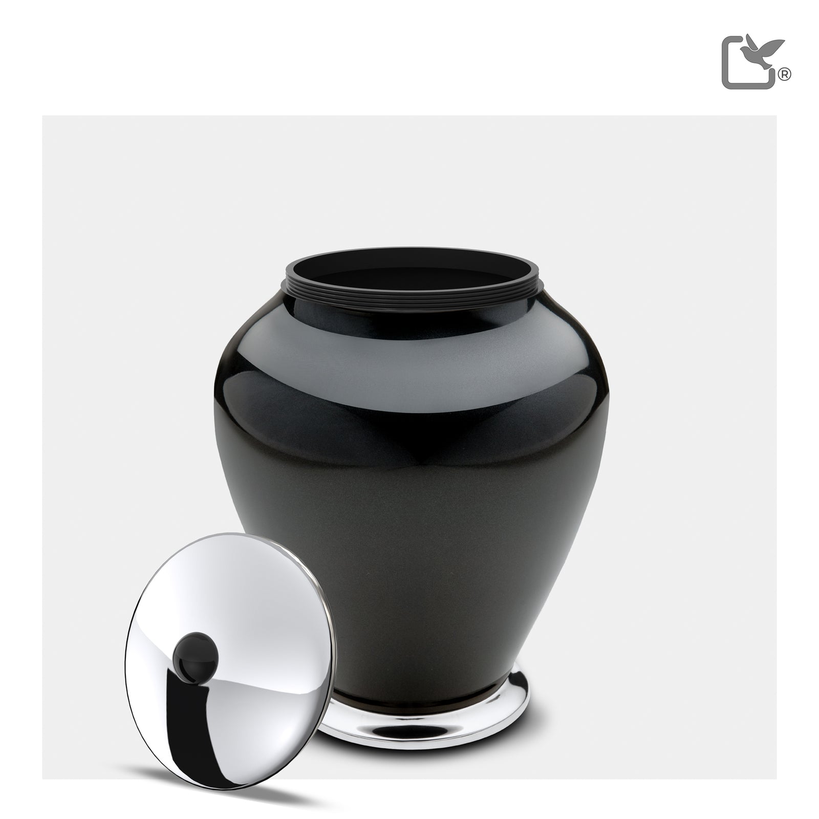 M520 Simplicity Medium Urn Midnight & Pol Silver