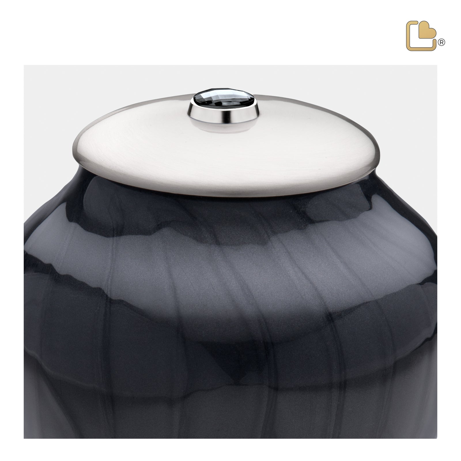 M523 Simplicity Medium Urn Pearl Midnight & Bru Pewter w/Crystal