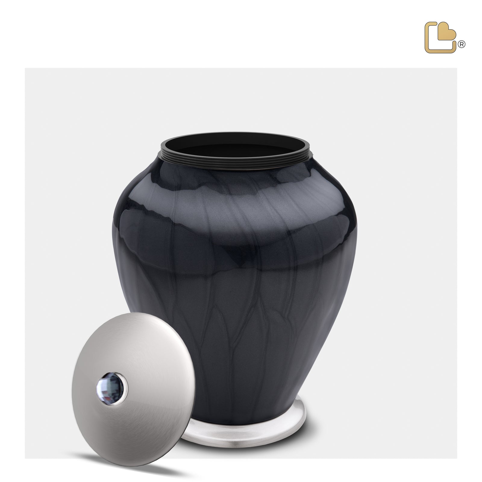 M523 Simplicity Medium Urn Pearl Midnight & Bru Pewter w/Crystal