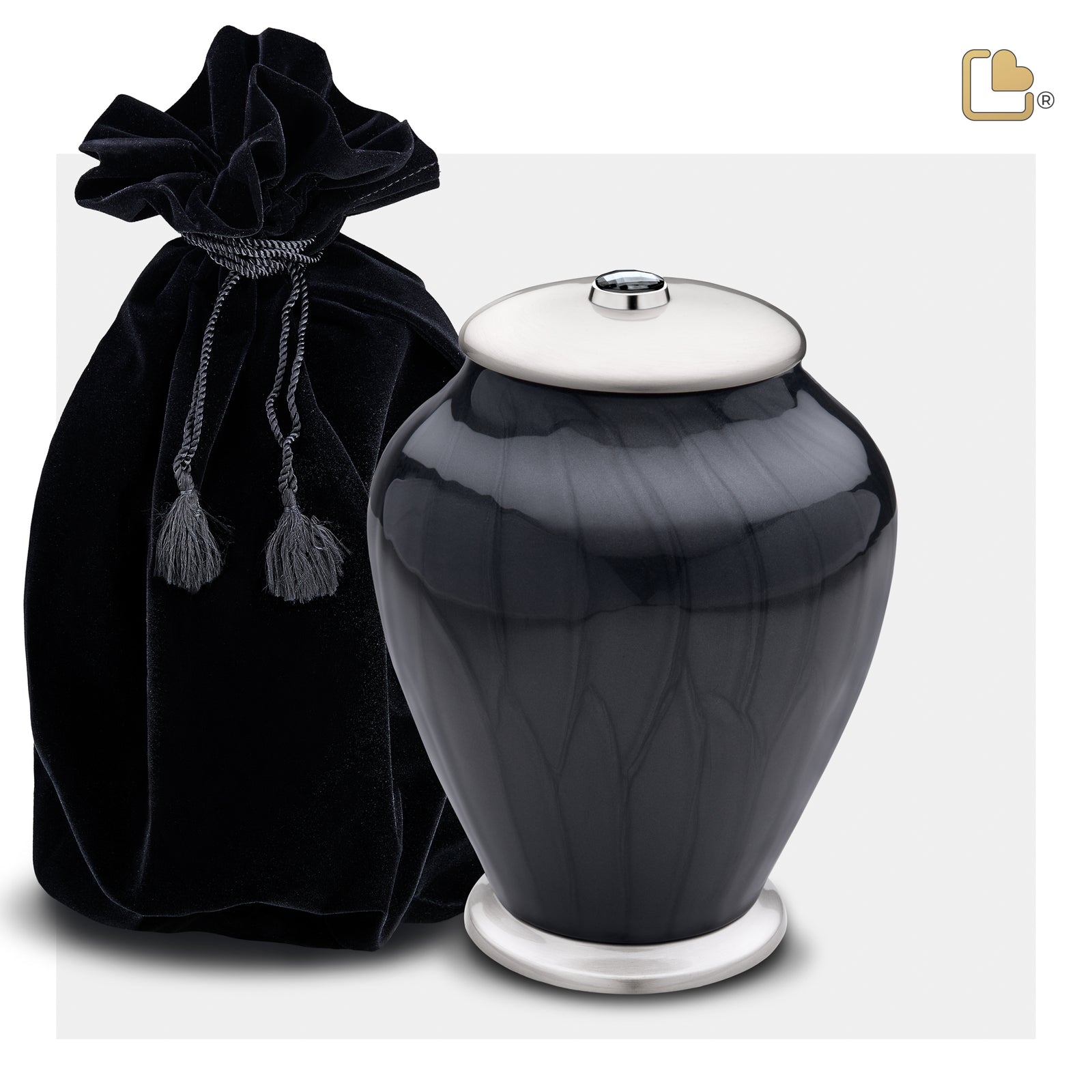 M523 Simplicity Medium Urn Pearl Midnight & Bru Pewter w/Crystal