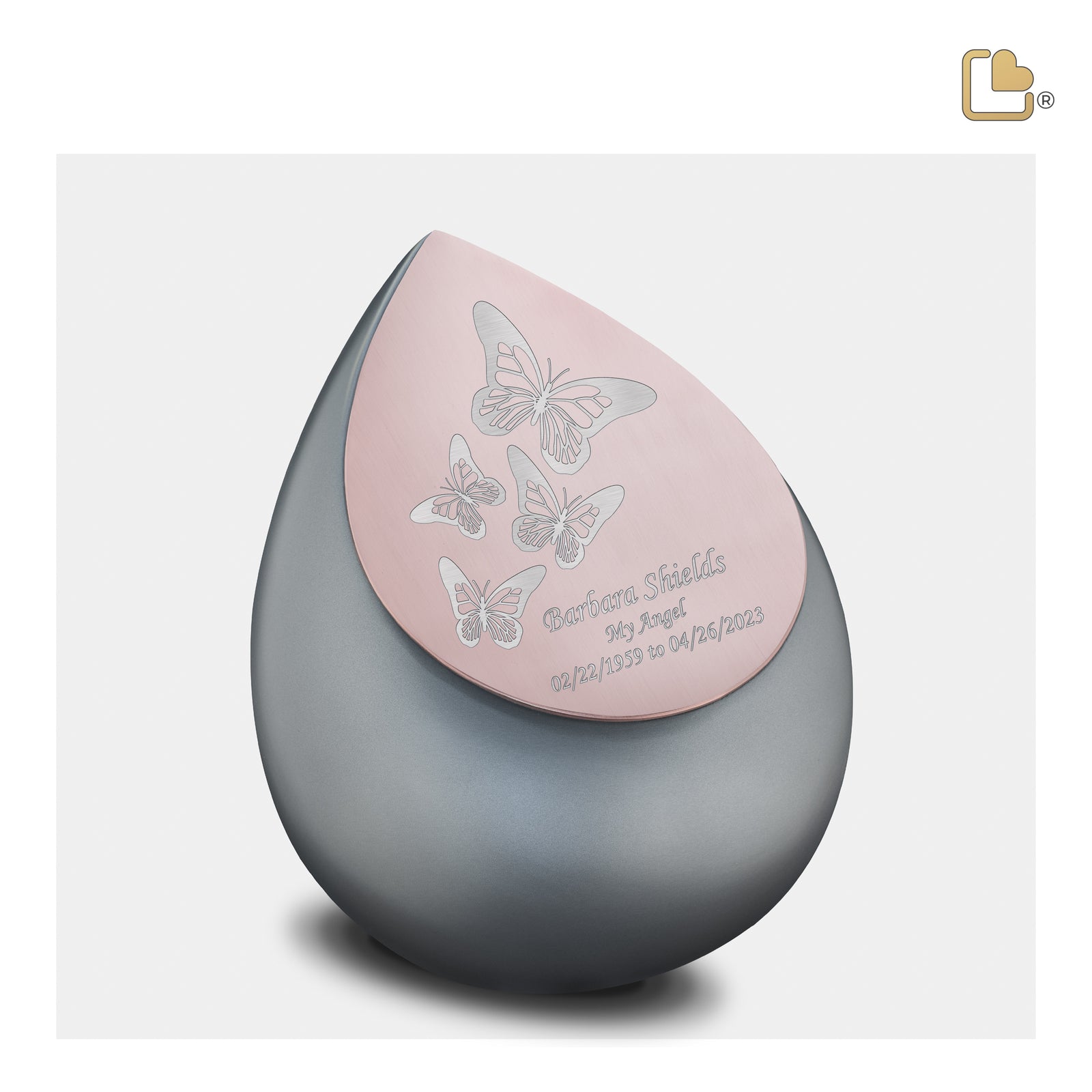 M584 Drop Medium Urn French Grey & Bru RoseGold