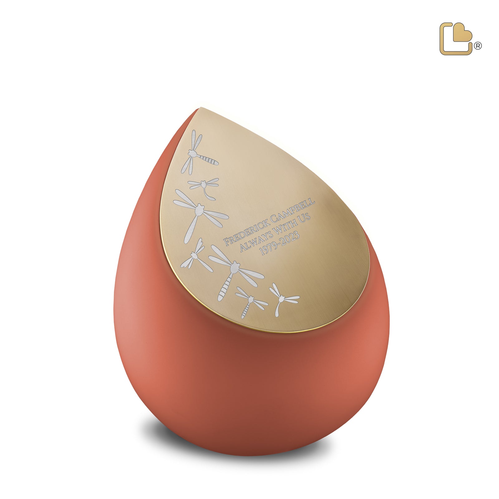 M587 Drop Medium Urn Terracotta & Bru Gold