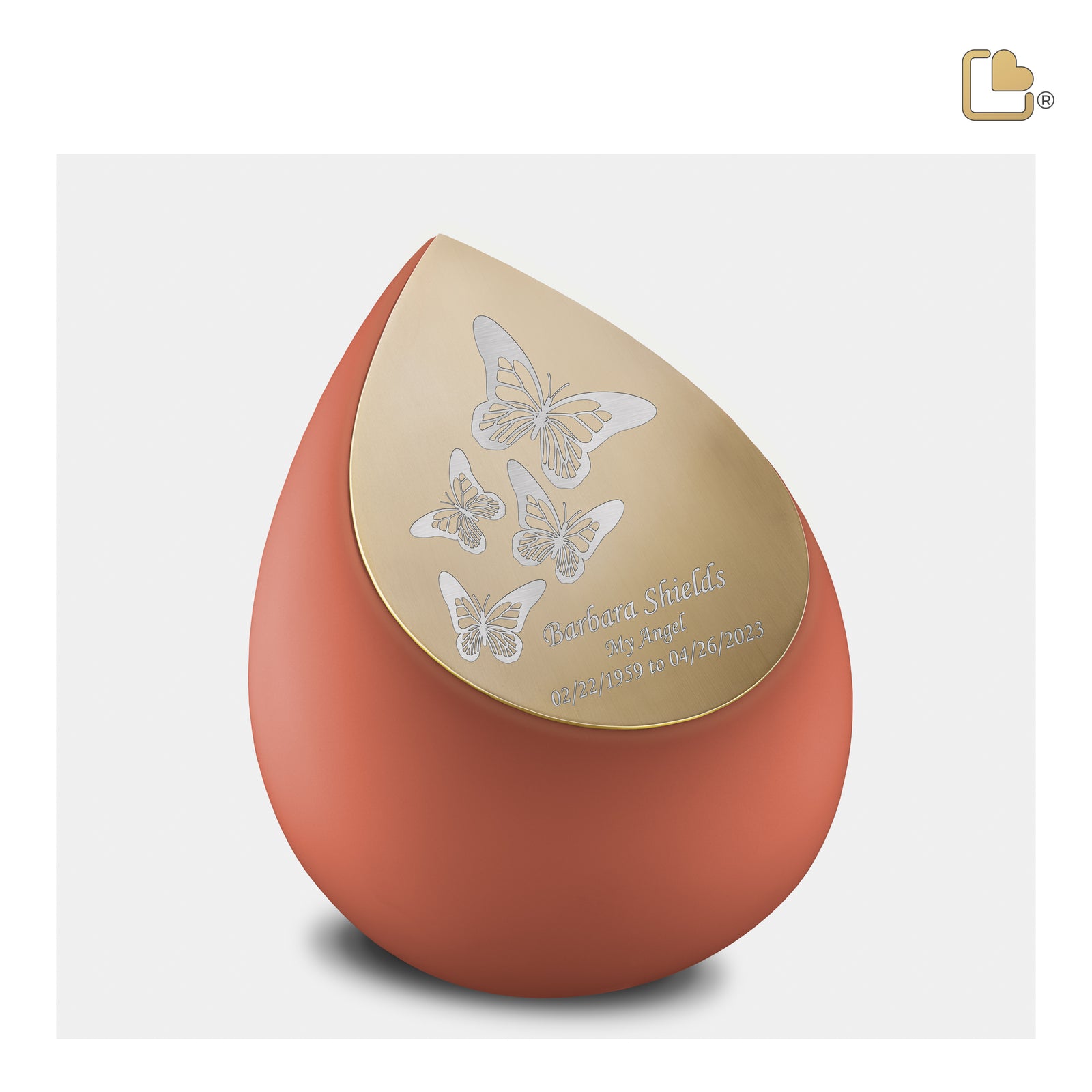 M587 Drop Medium Urn Terracotta & Bru Gold
