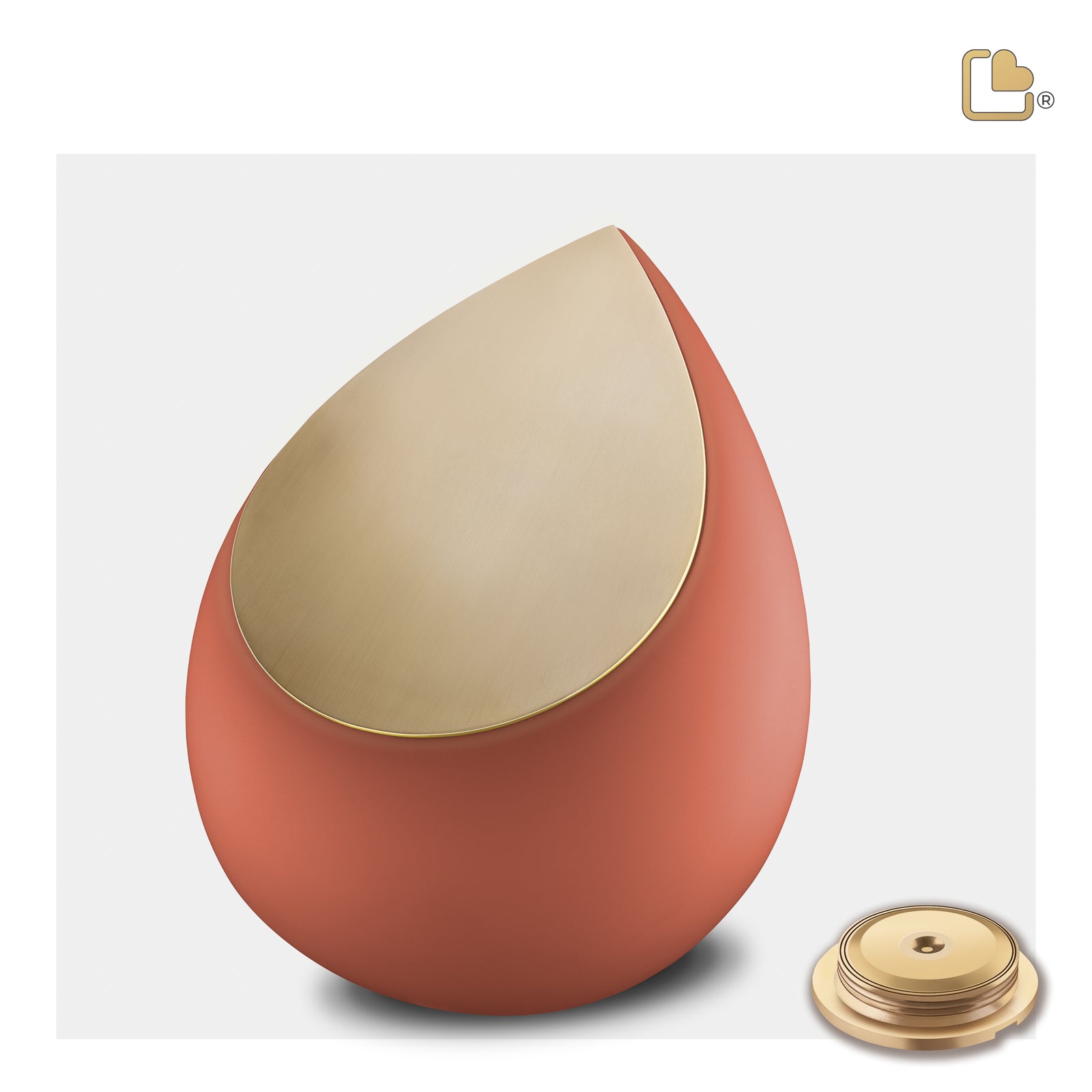 M587 Drop Medium Urn Terracotta & Bru Gold