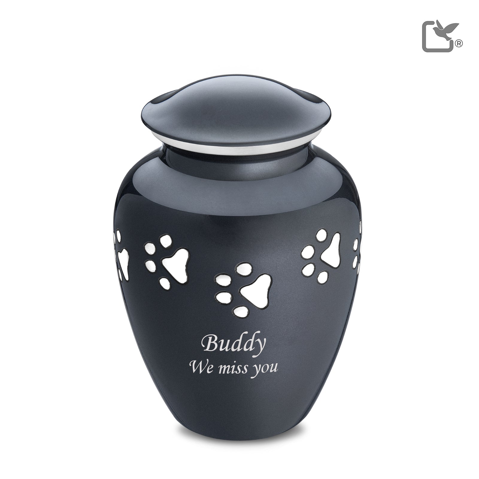 P212L Classic Large Pet Urn Midnight & Bru Pewter
