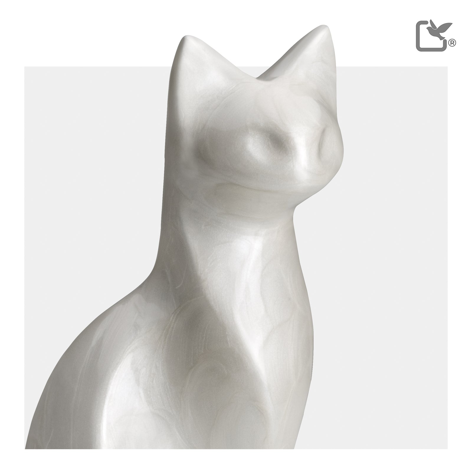 P260 Cat Pet Urn Pearl White