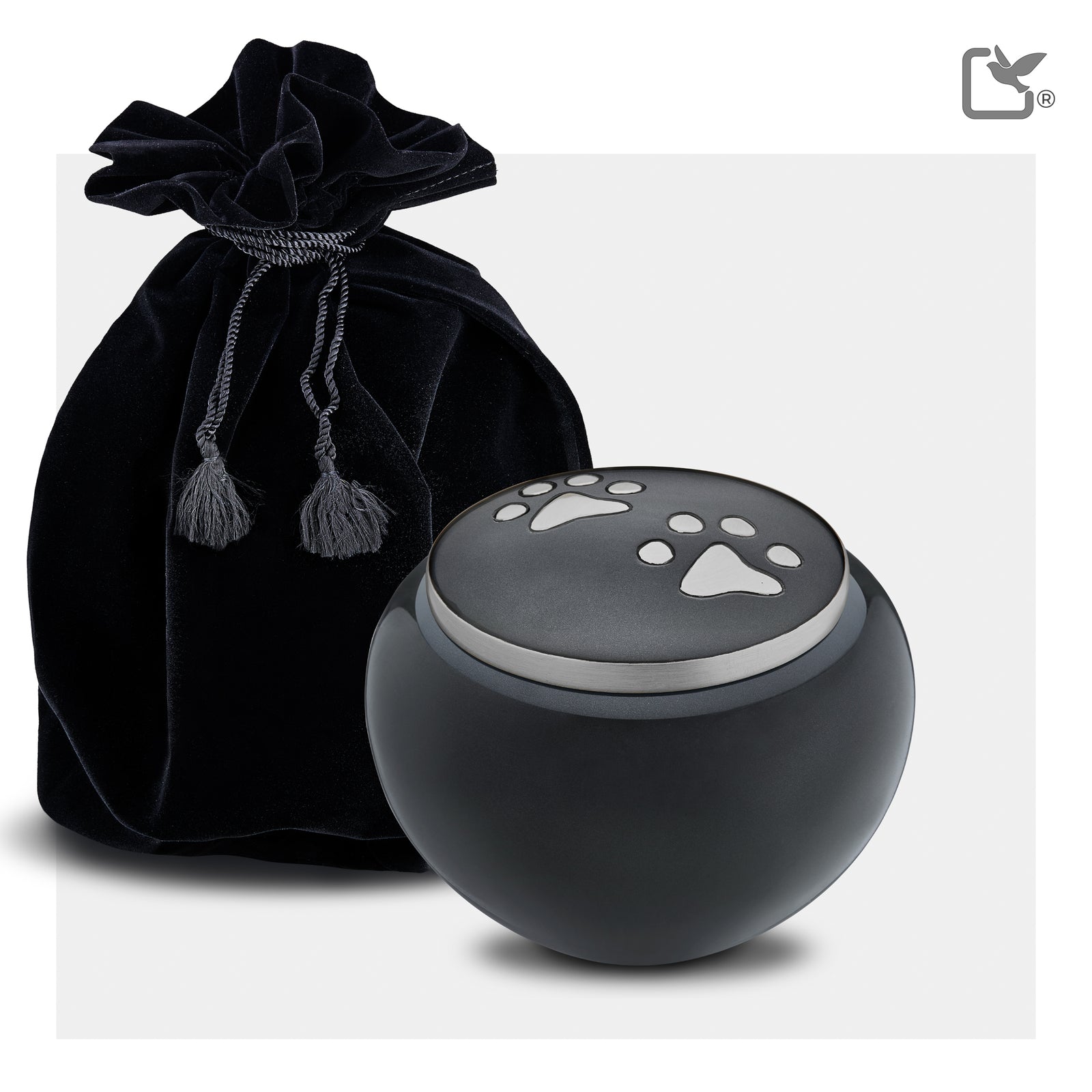 P270L Classic Round Large Pet Urn Midnight & Bru Gold
