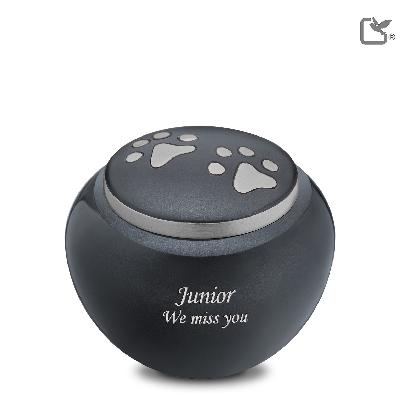 P270M Classic Round Medium Pet Urn Midnight & Bru Gold