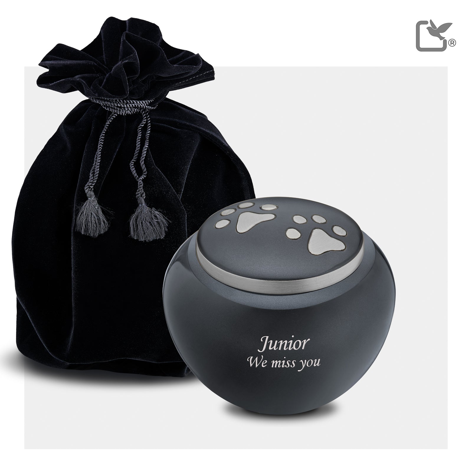 P270M Classic Round Medium Pet Urn Midnight & Bru Gold