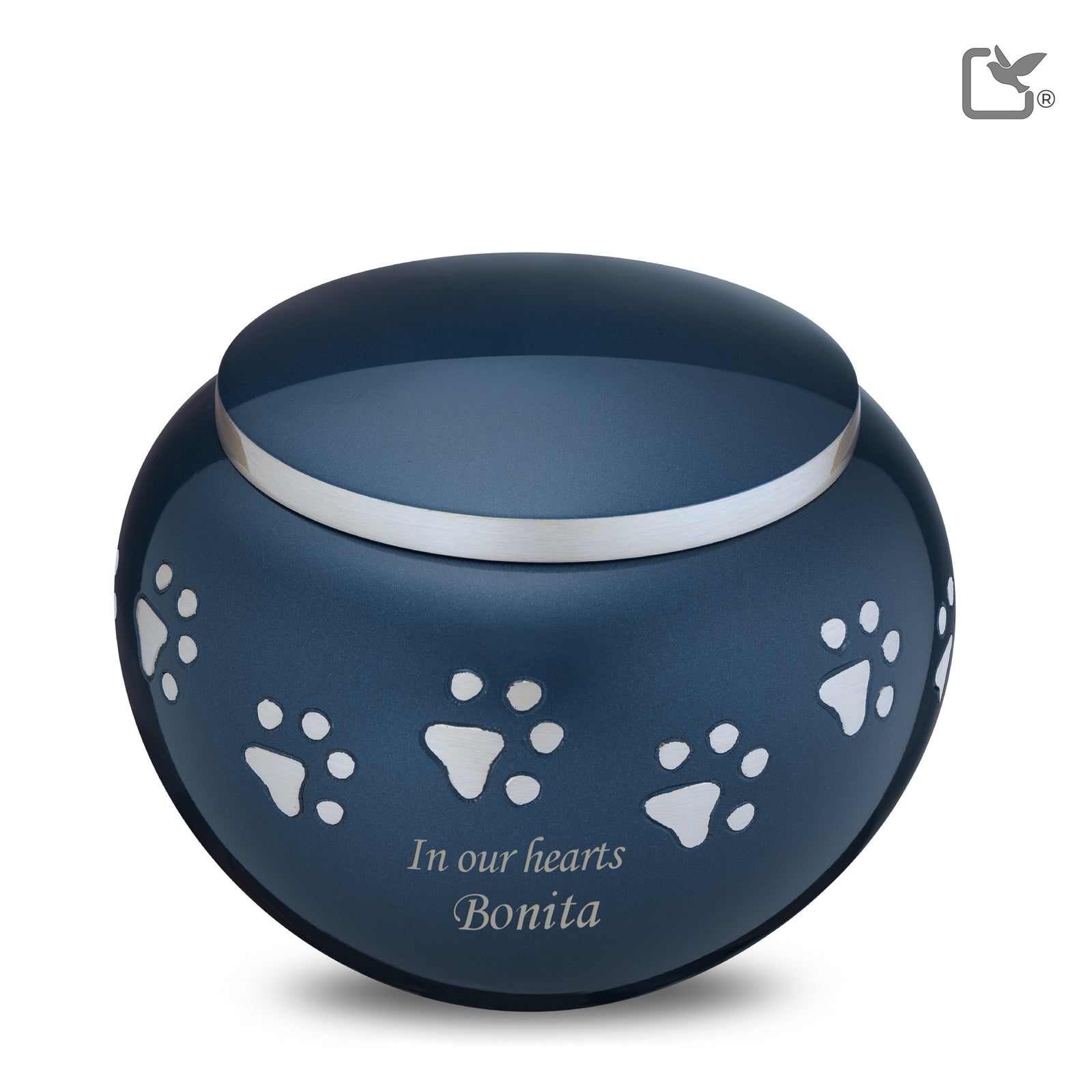 P271L Classic Round Large Pet Urn Blue & Bru Pewter