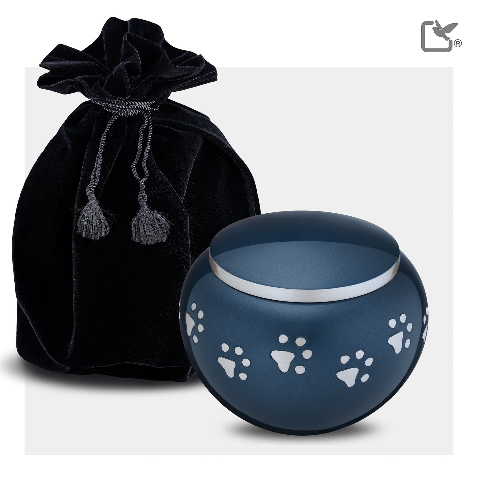 P271L Classic Round Large Pet Urn Blue & Bru Pewter