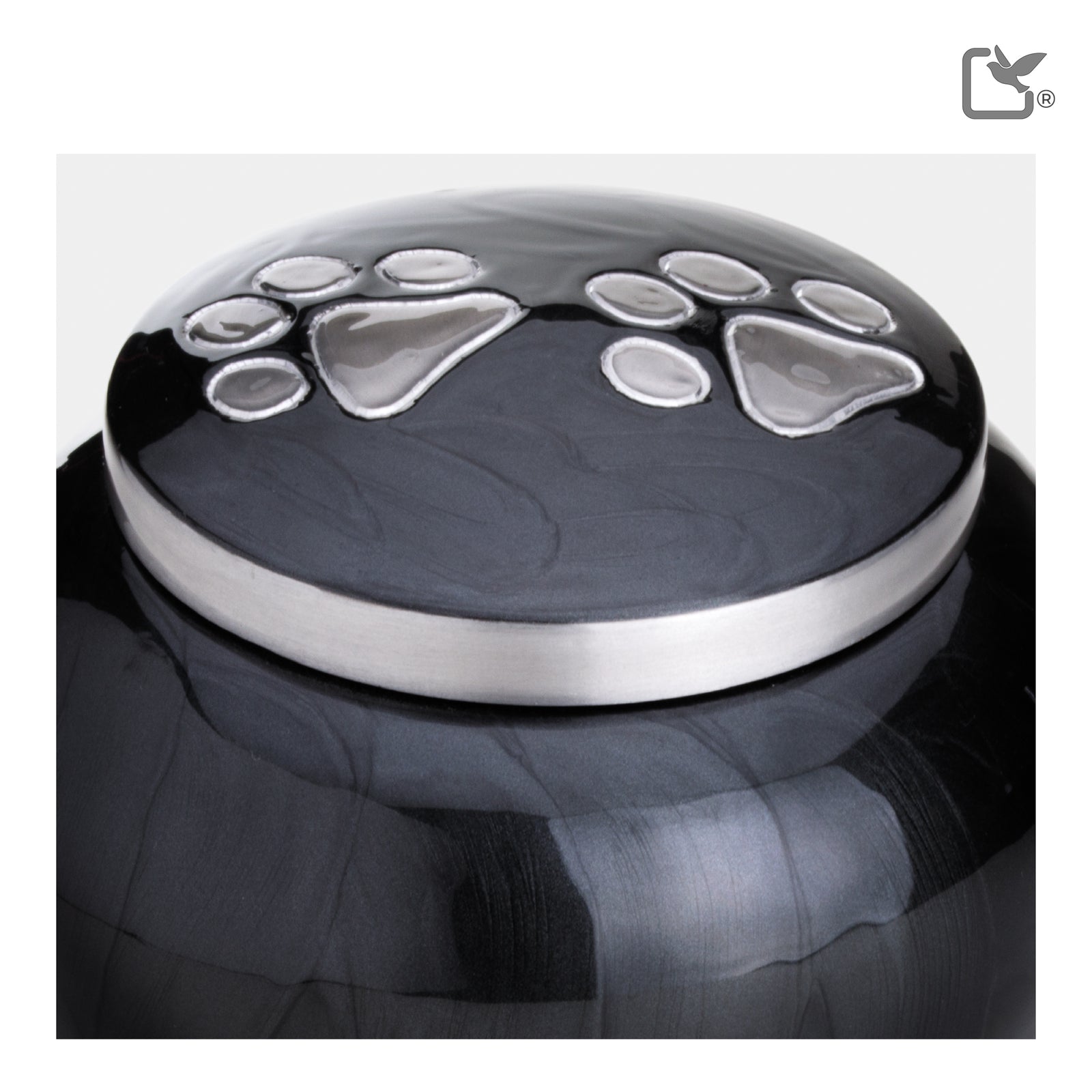 P273L Classic Round Large Pet Urn Midnight & Bru Pewter