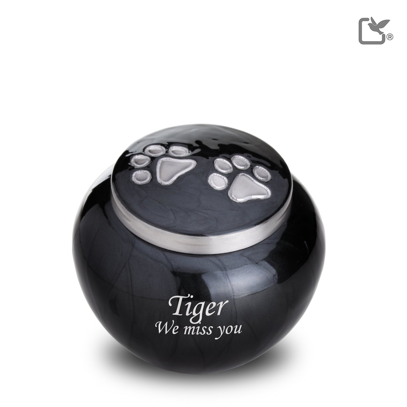 P273M Classic Round Medium Pet Urn Midnight & Bru Pewter