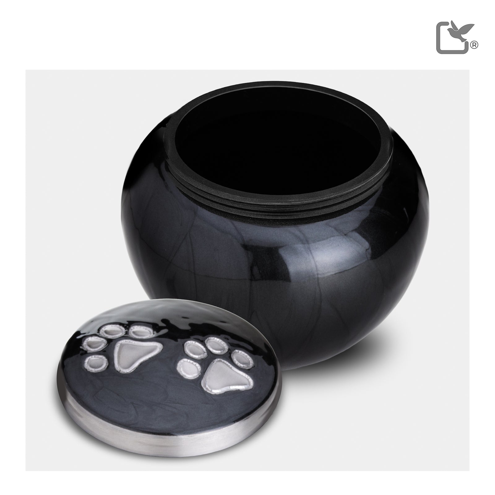 P273M Classic Round Medium Pet Urn Midnight & Bru Pewter