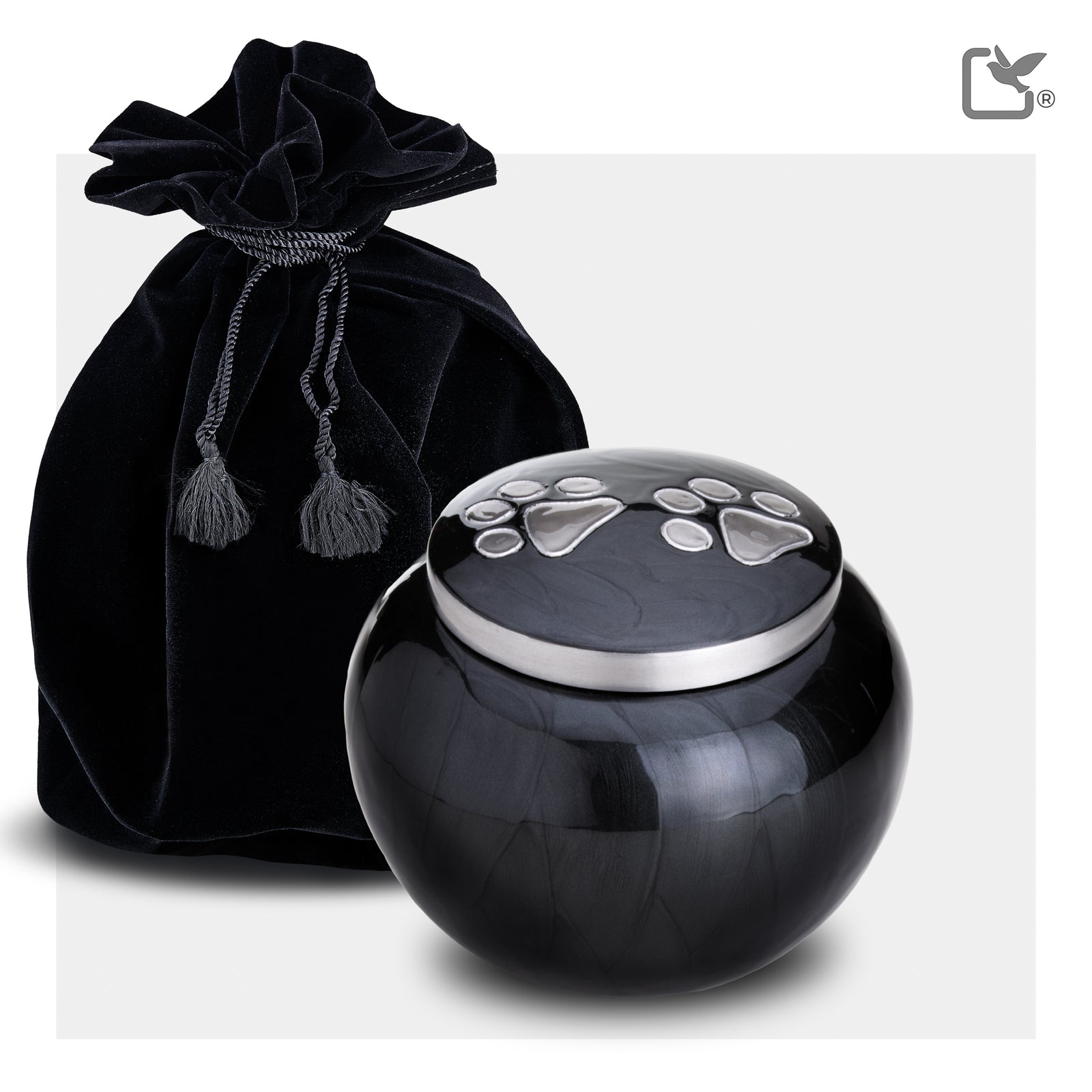 P273S Classic Round Small Pet Urn Midnight & Bru Pewter