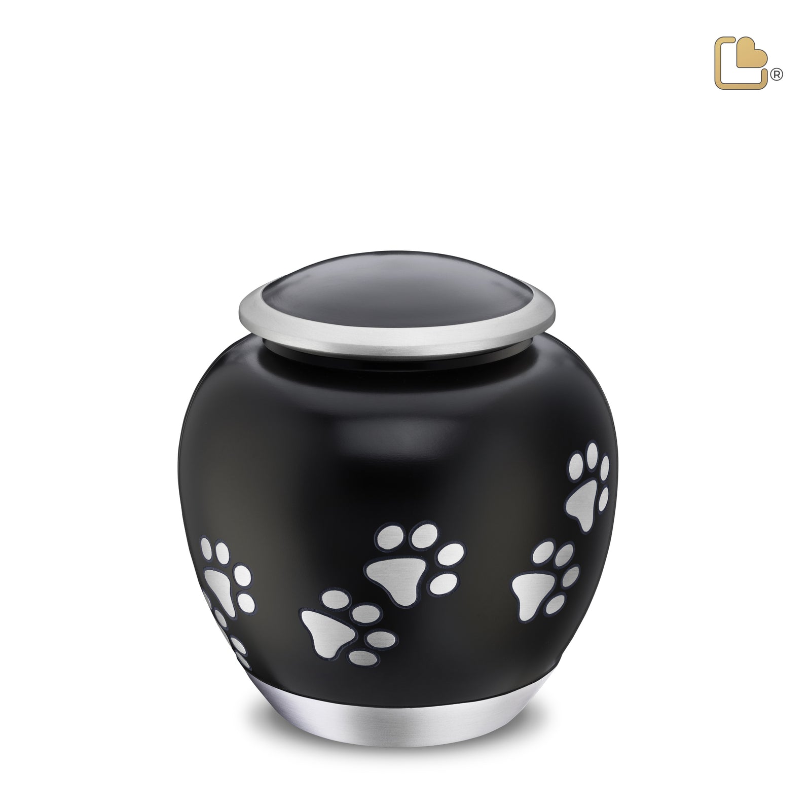 P551M Shadow Medium Pawprint Pet Urn Black & Bru Pewter