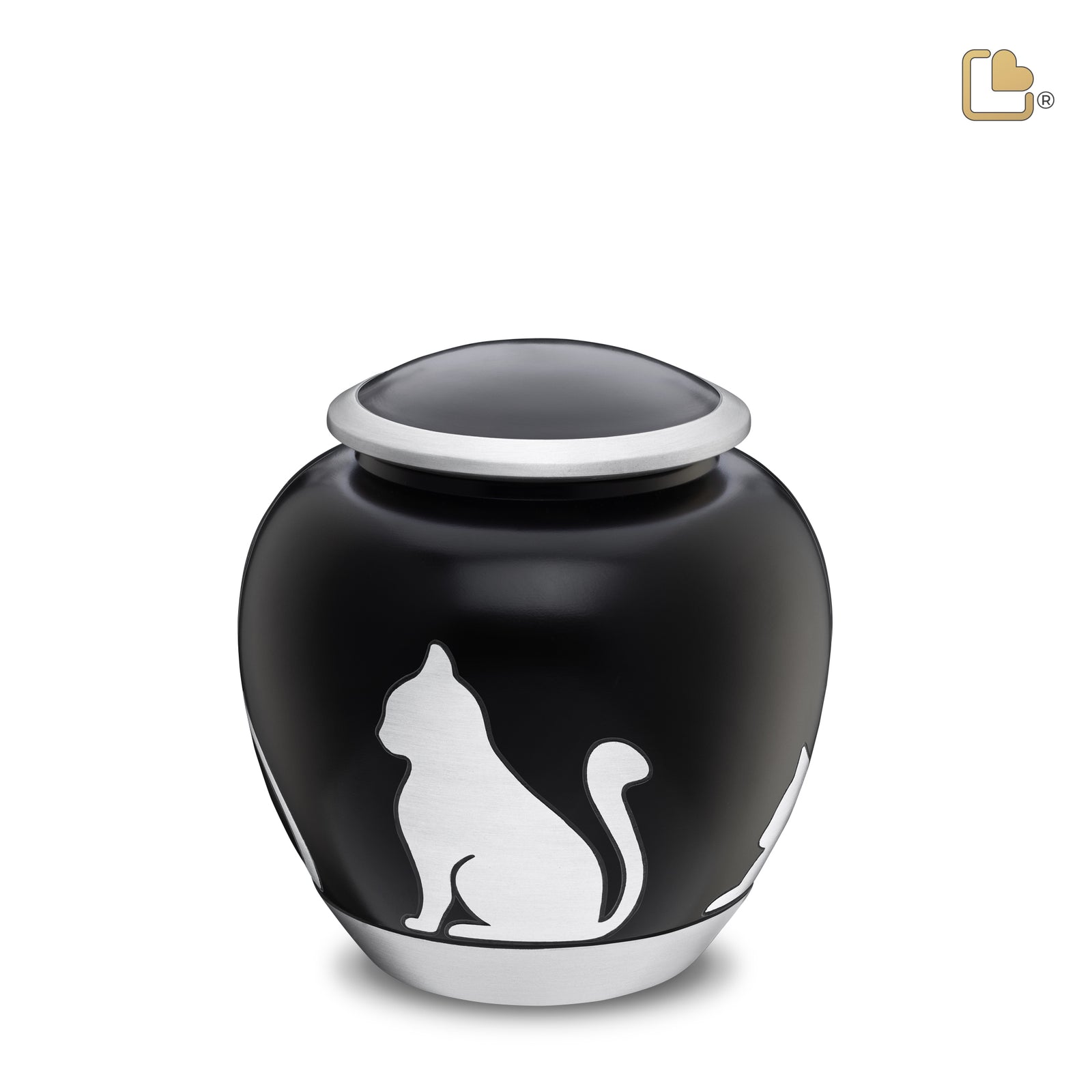 P555M Shadow Medium Cat Pet Urn Black & Bru Pewter