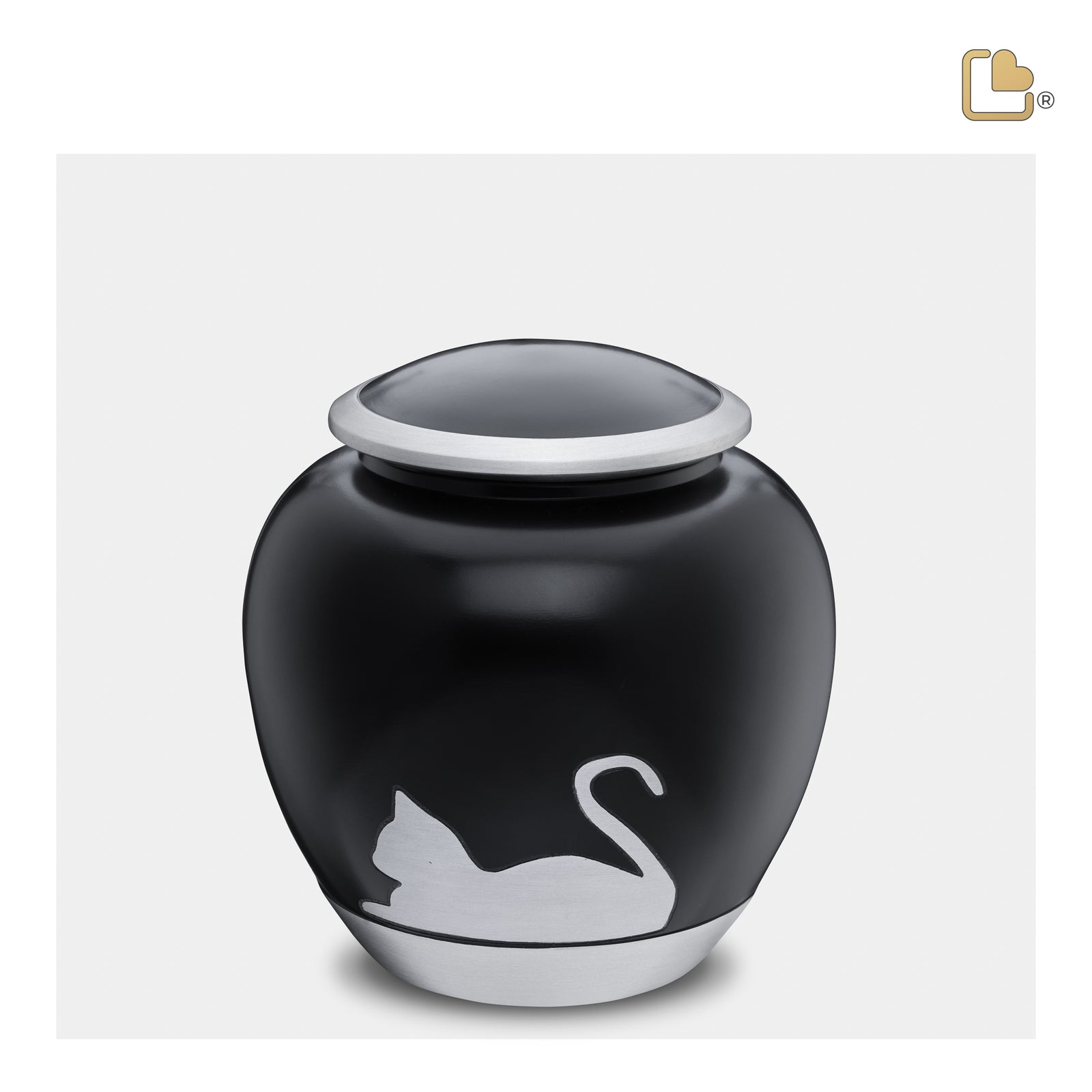 P555M Shadow Medium Cat Pet Urn Black & Bru Pewter