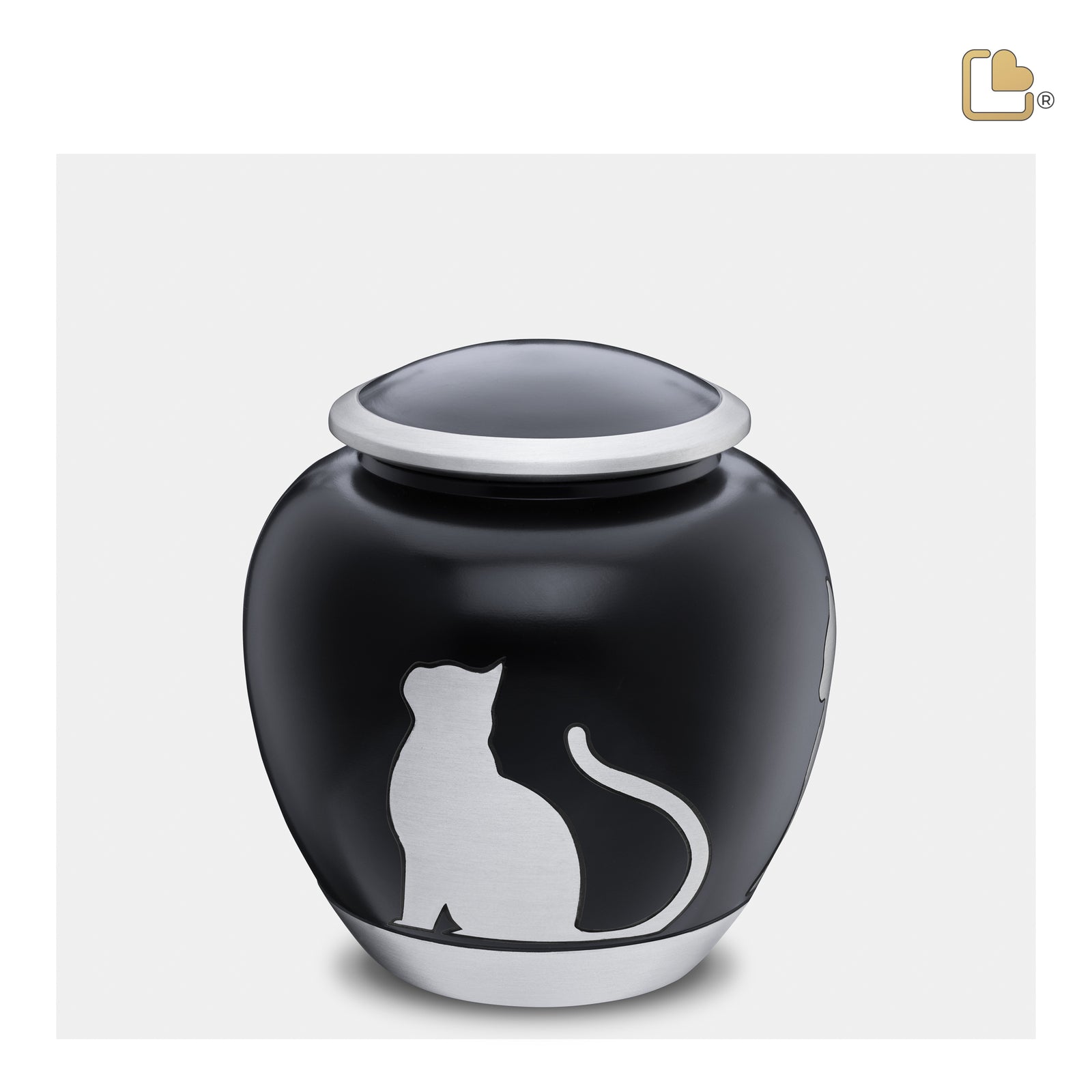 P555M Shadow Medium Cat Pet Urn Black & Bru Pewter