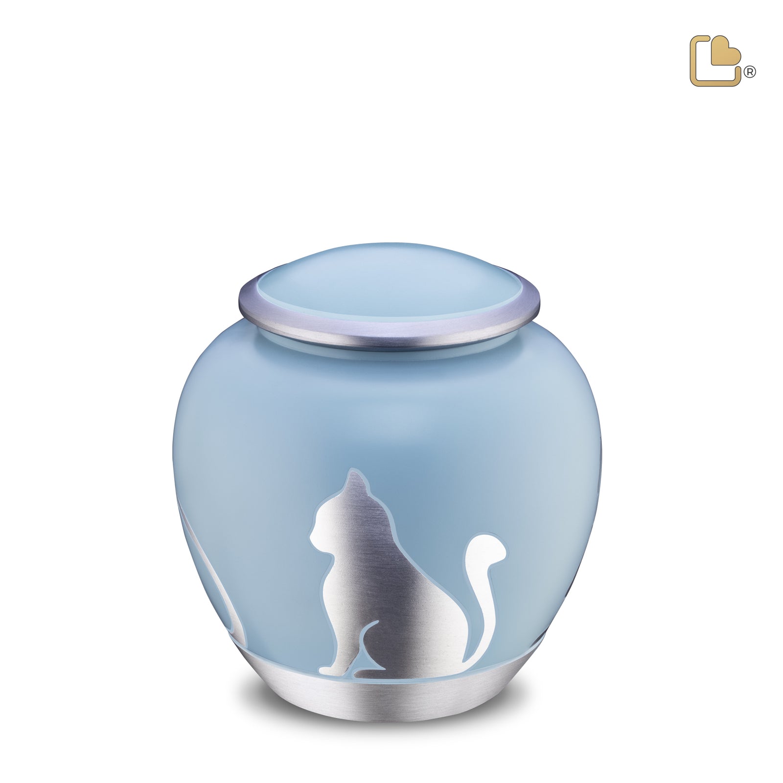 P557M Shadow Medium Cat Pet Urn Blue & Bru Pewter