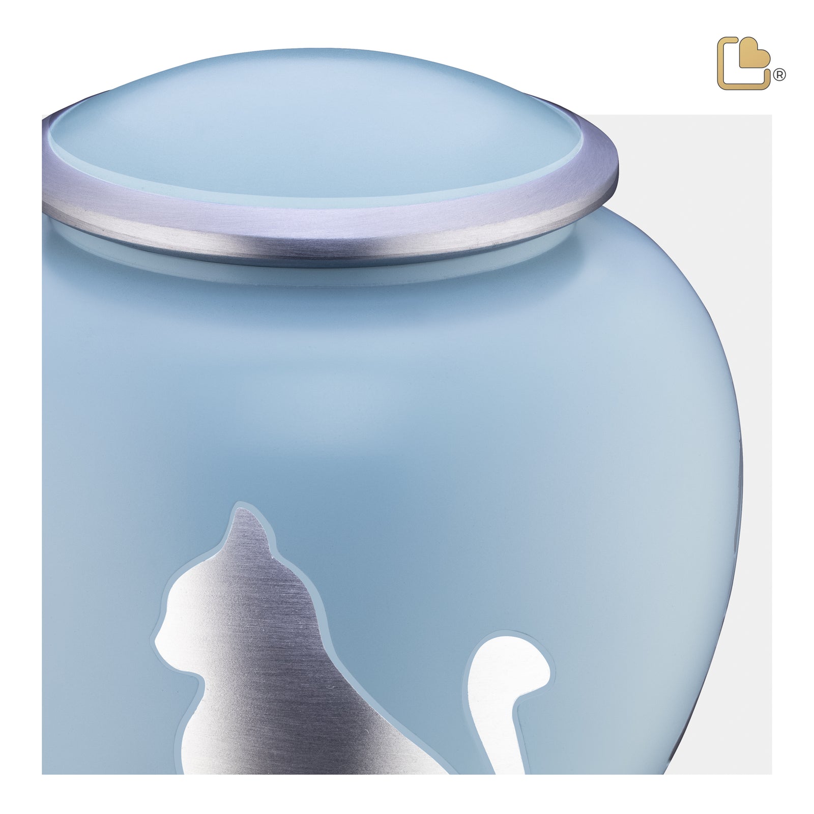 P557M Shadow Medium Cat Pet Urn Blue & Bru Pewter