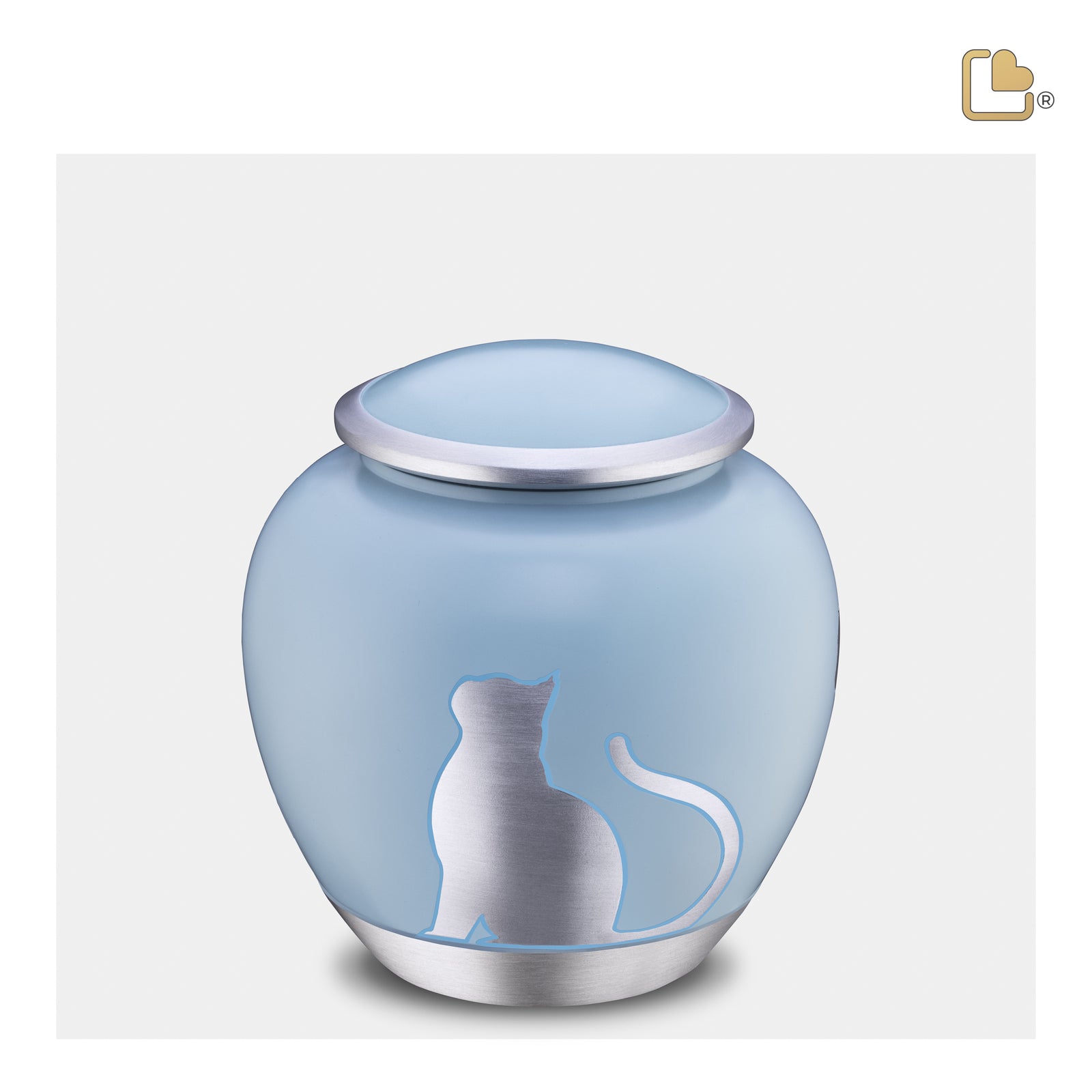 P557M Shadow Medium Cat Pet Urn Blue & Bru Pewter