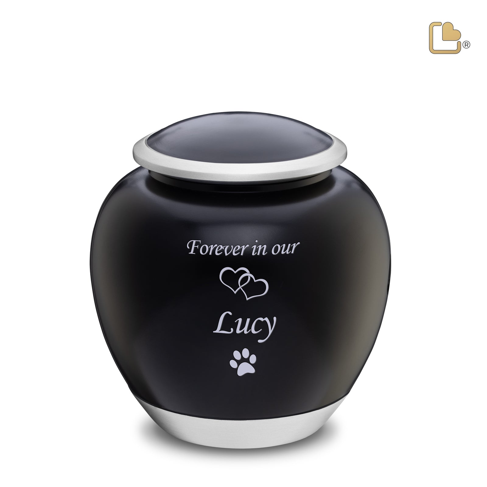 P561L Shadow Large Pet Urn Black & Bru Pewter