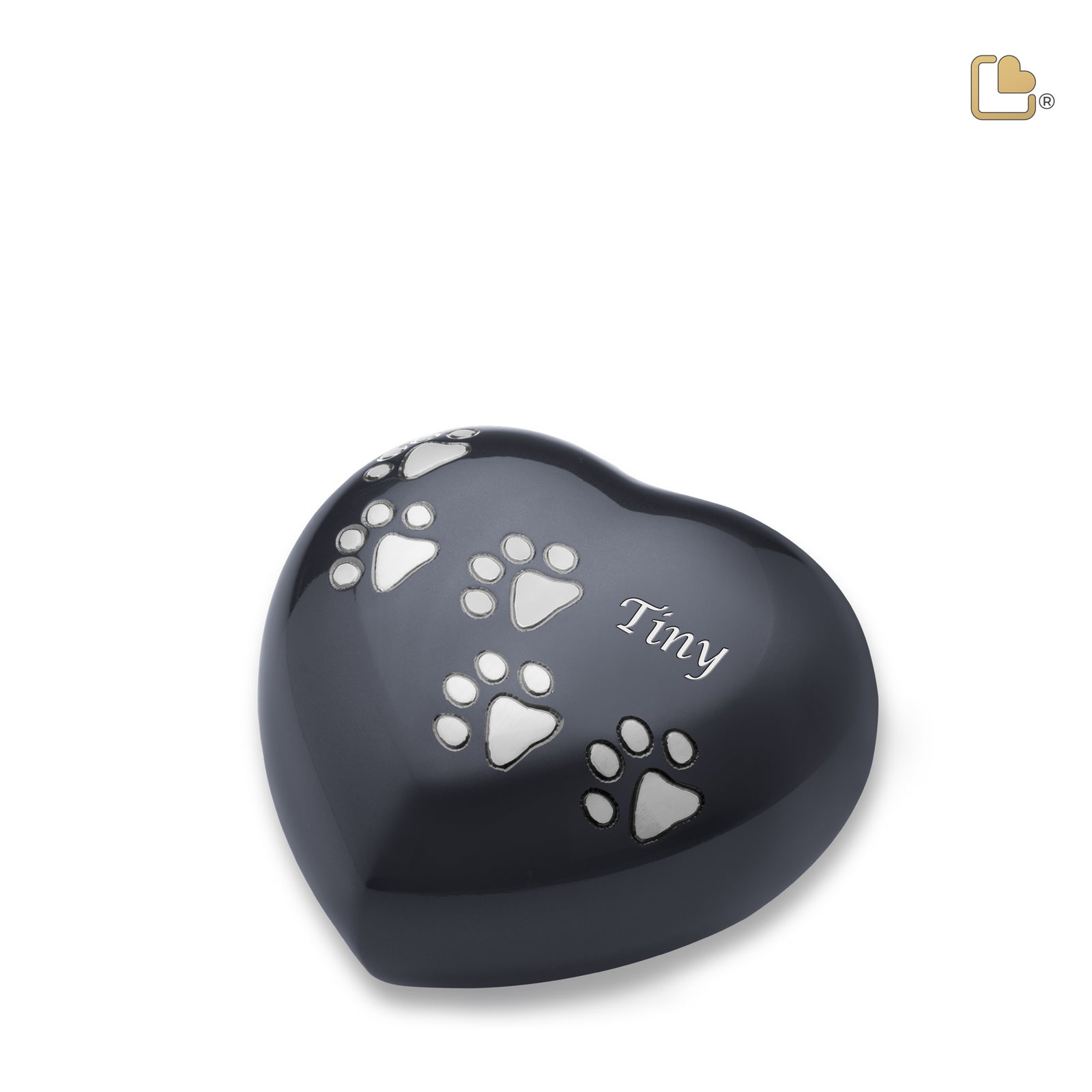 P631M Medium Heart Pet Urn Midnight & Bru Pewter