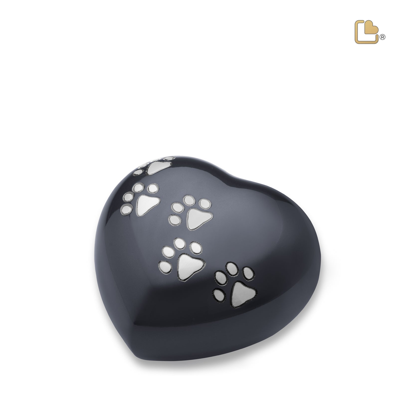 P631M Medium Heart Pet Urn Midnight & Bru Pewter