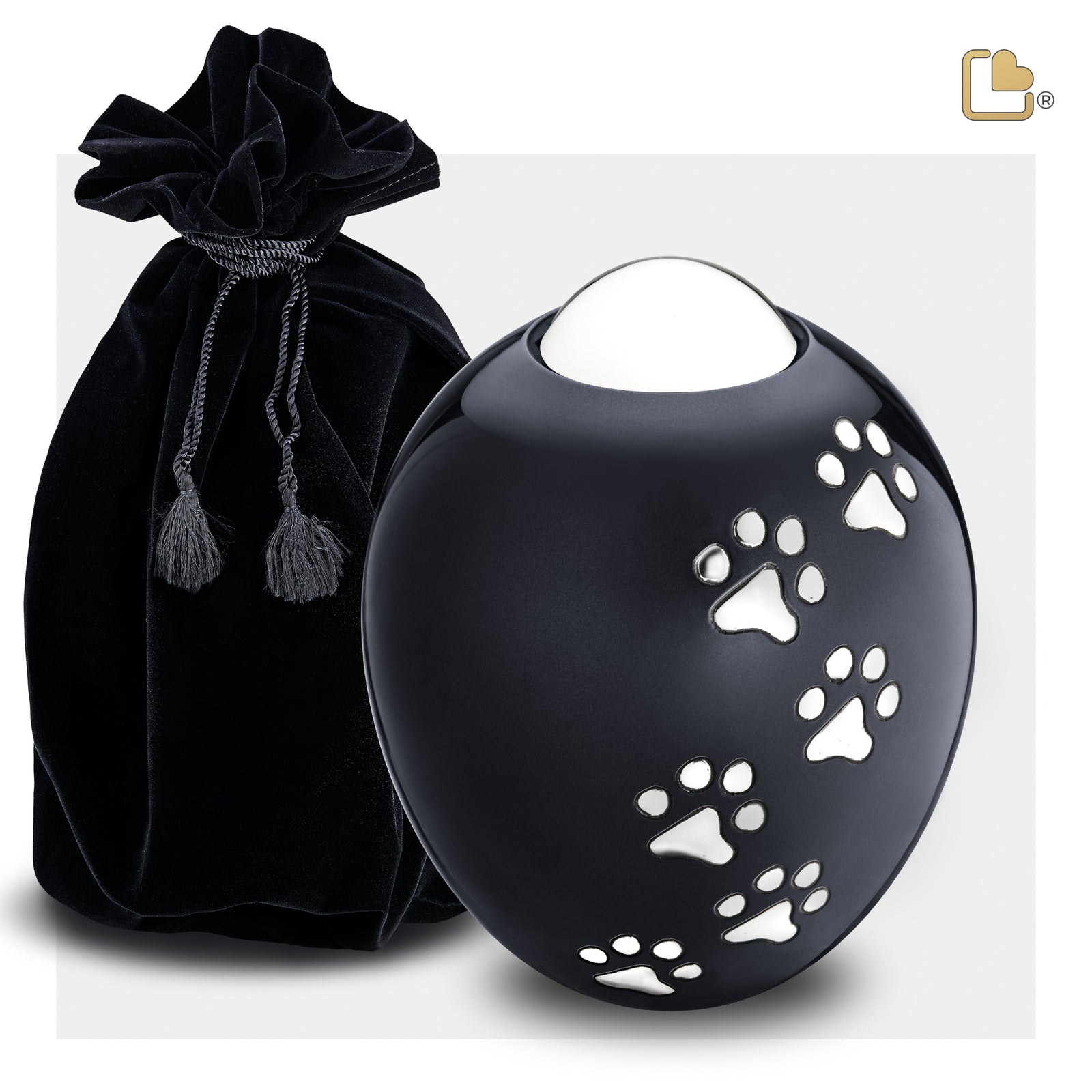 P636L Adore Large Pet Urn Midnight & Pol Silver