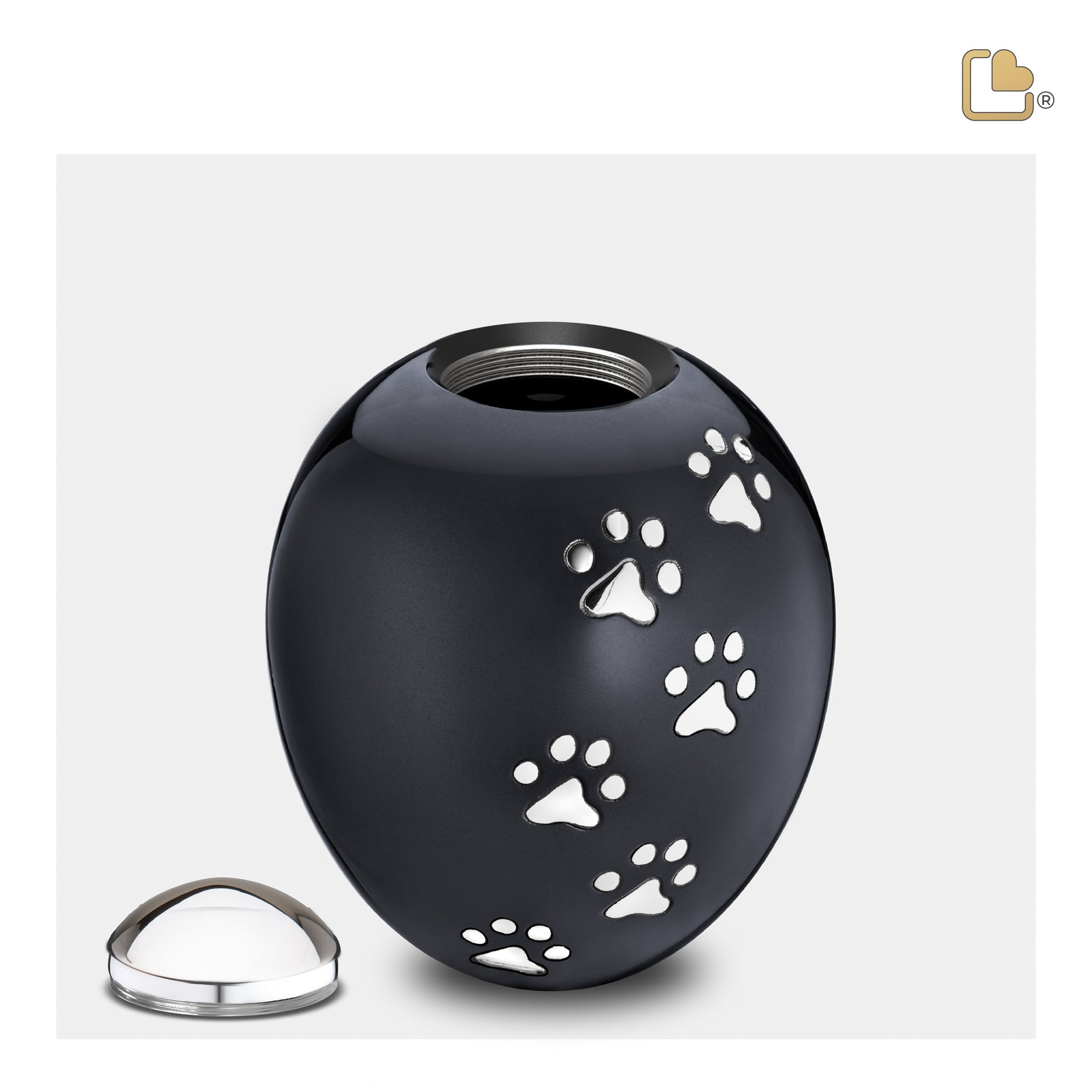 P636M Adore Medium Pet Urn Midnight & Pol Silver