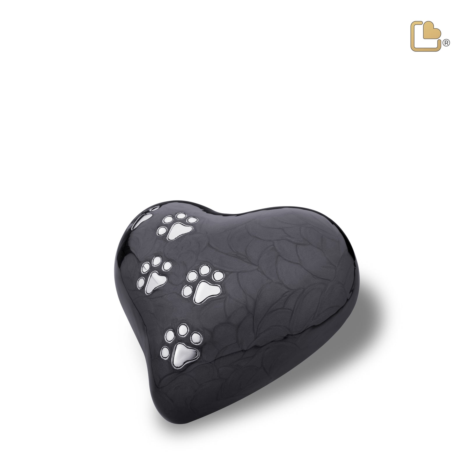 P640M Medium Heart Pet Urn Pearl Midnight & Bru Pewter