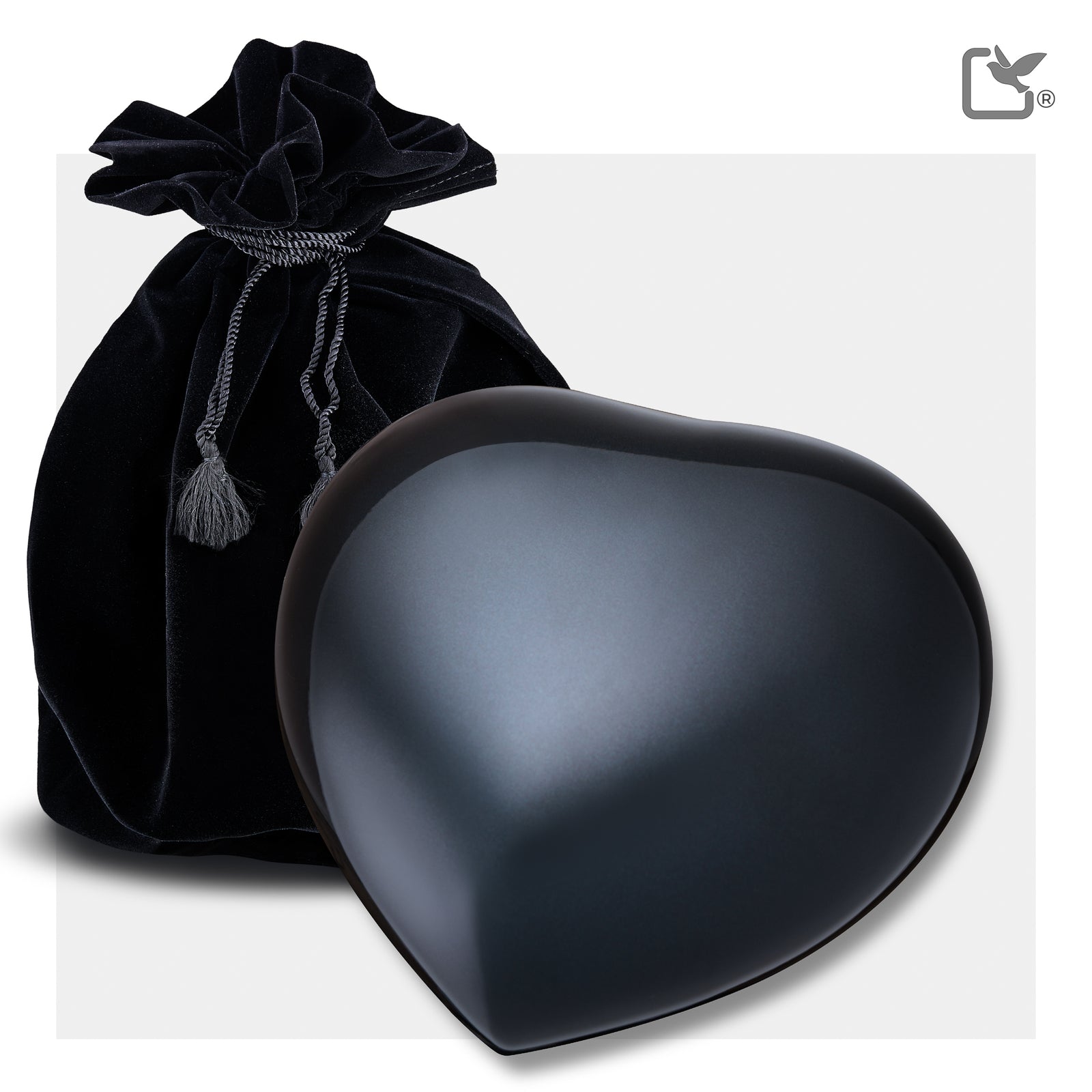 P643M No Paws Medium Heart Pet Urn Midnight