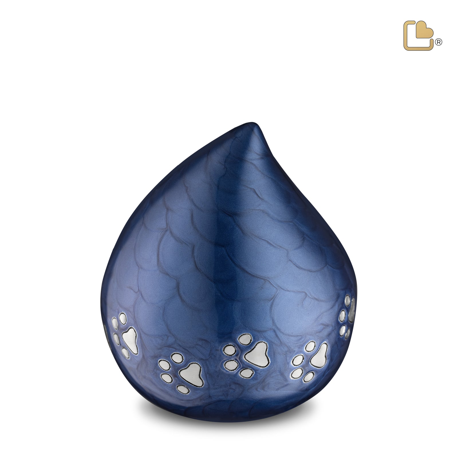 P645M LoveDrop Medium Pet Urn Blue & Bru Pewter