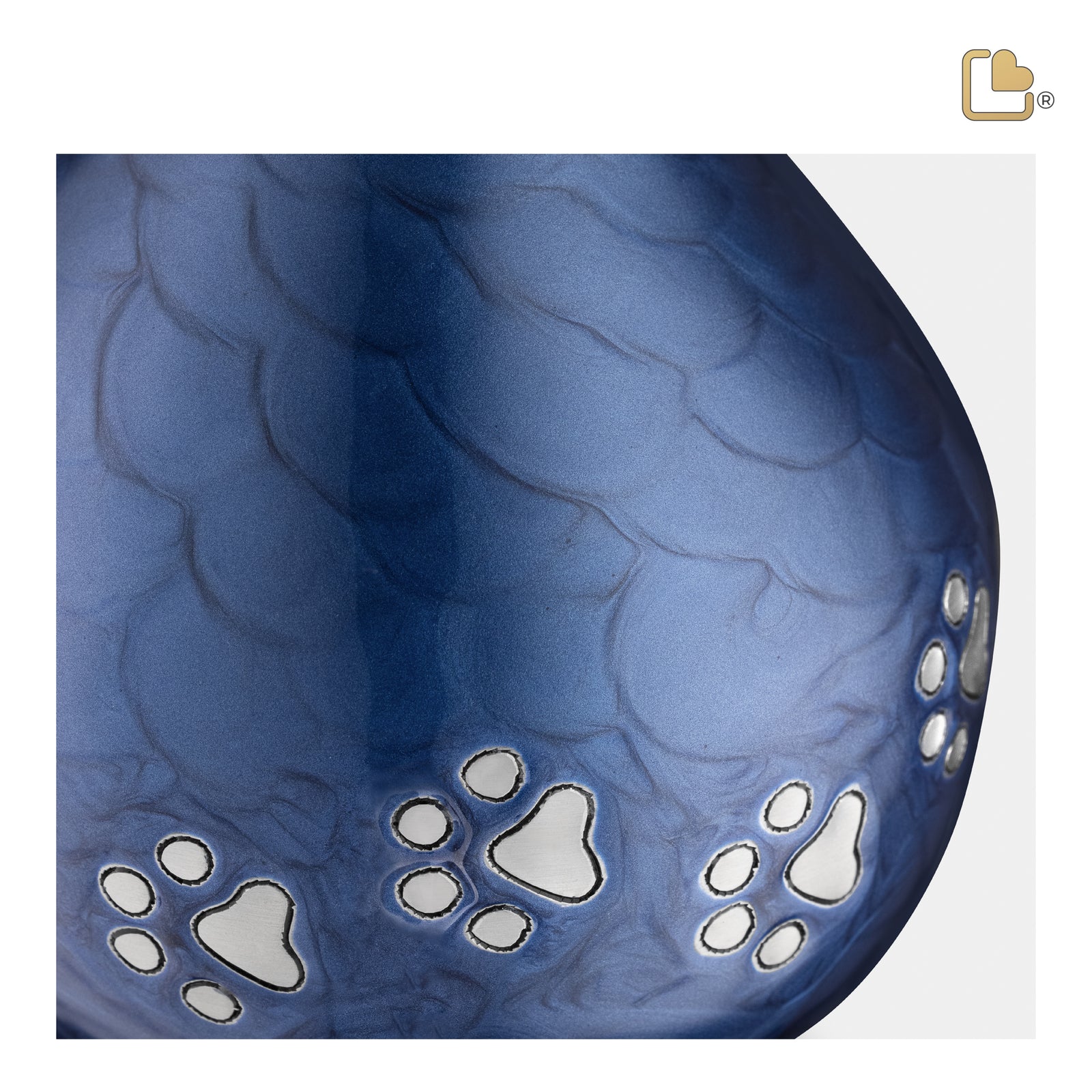 P645M LoveDrop Medium Pet Urn Blue & Bru Pewter