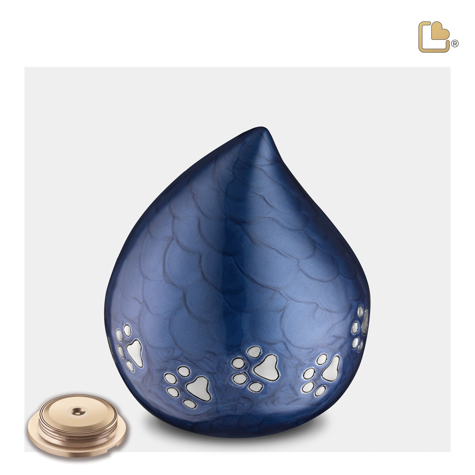 P645M LoveDrop Medium Pet Urn Blue & Bru Pewter