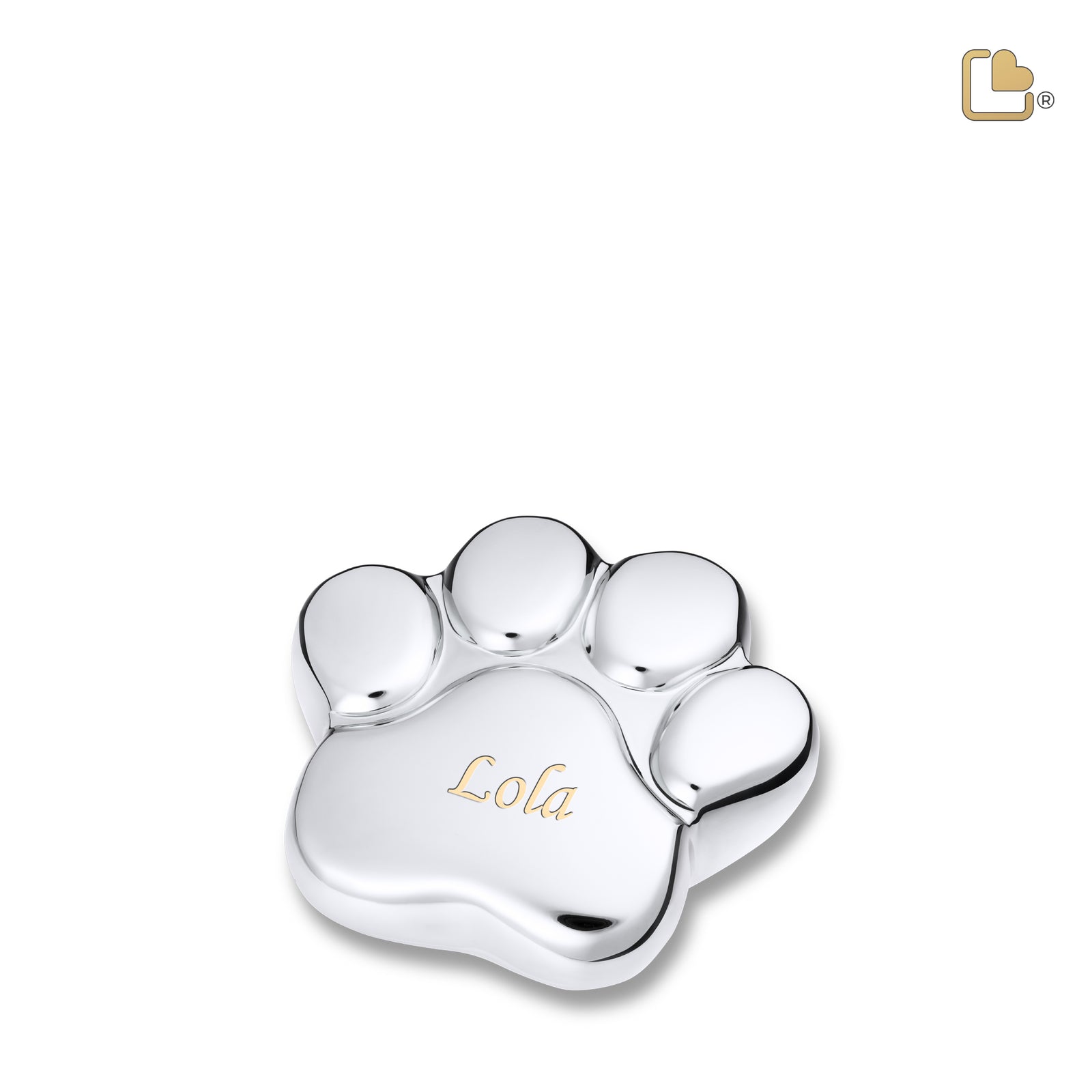 P670K LovePaw Pet Keepsake Urn Pol Silver