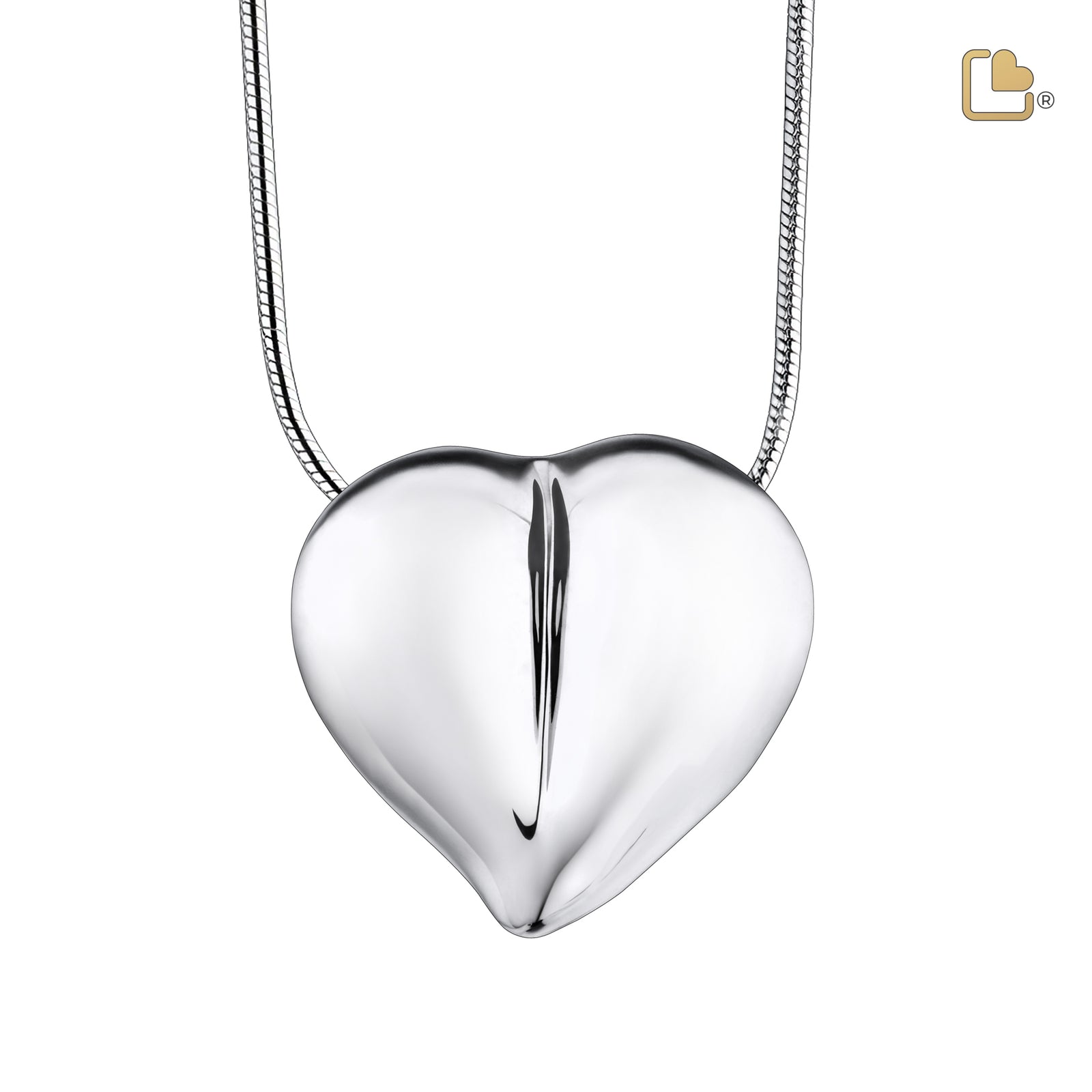 PD1010 LoveHeart Ashes Pendant Pol Silver