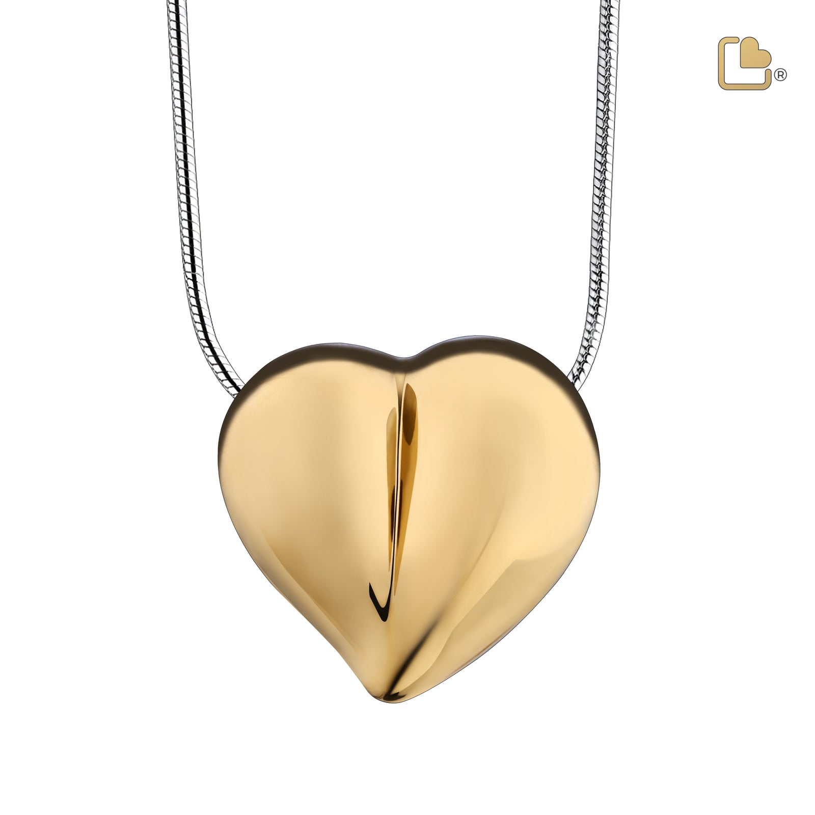 PD1011 LoveHeart Ashes Pendant Pol Gold Vermeil