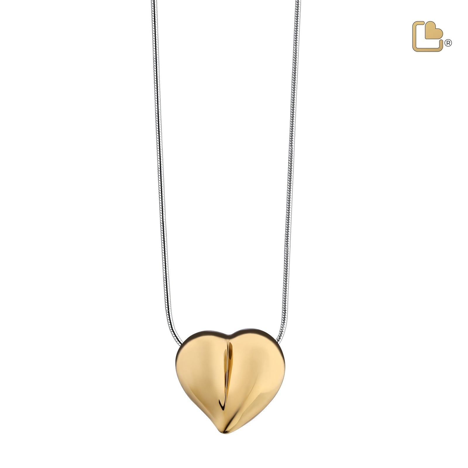 PD1011 LoveHeart Ashes Pendant Pol Gold Vermeil